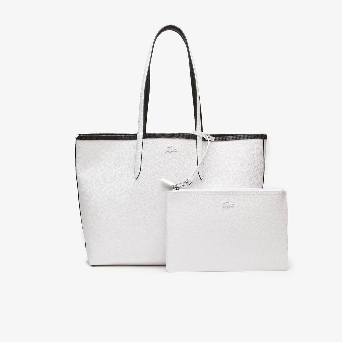 حقيبة يد لاكوست بوجهين وشعار الماركة بلون مغاير للنساء حقيبة يد لاكوست بوجهين وشعار الماركة بلون مغاير للنساء