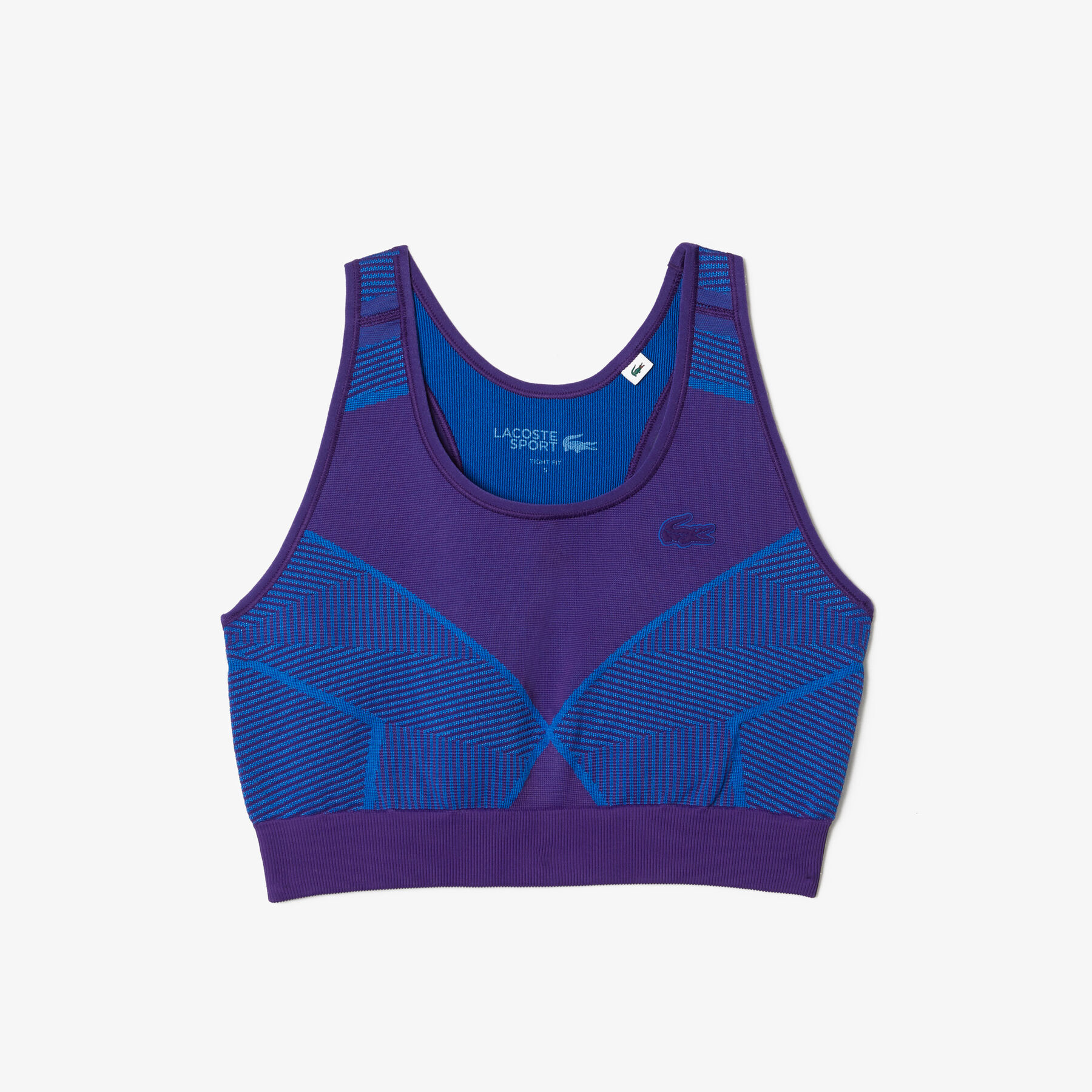 Women's Lacoste SPORT Contrast Striped Seamless Sports Bra women s lacoste sport contrast striped seamless sports bra