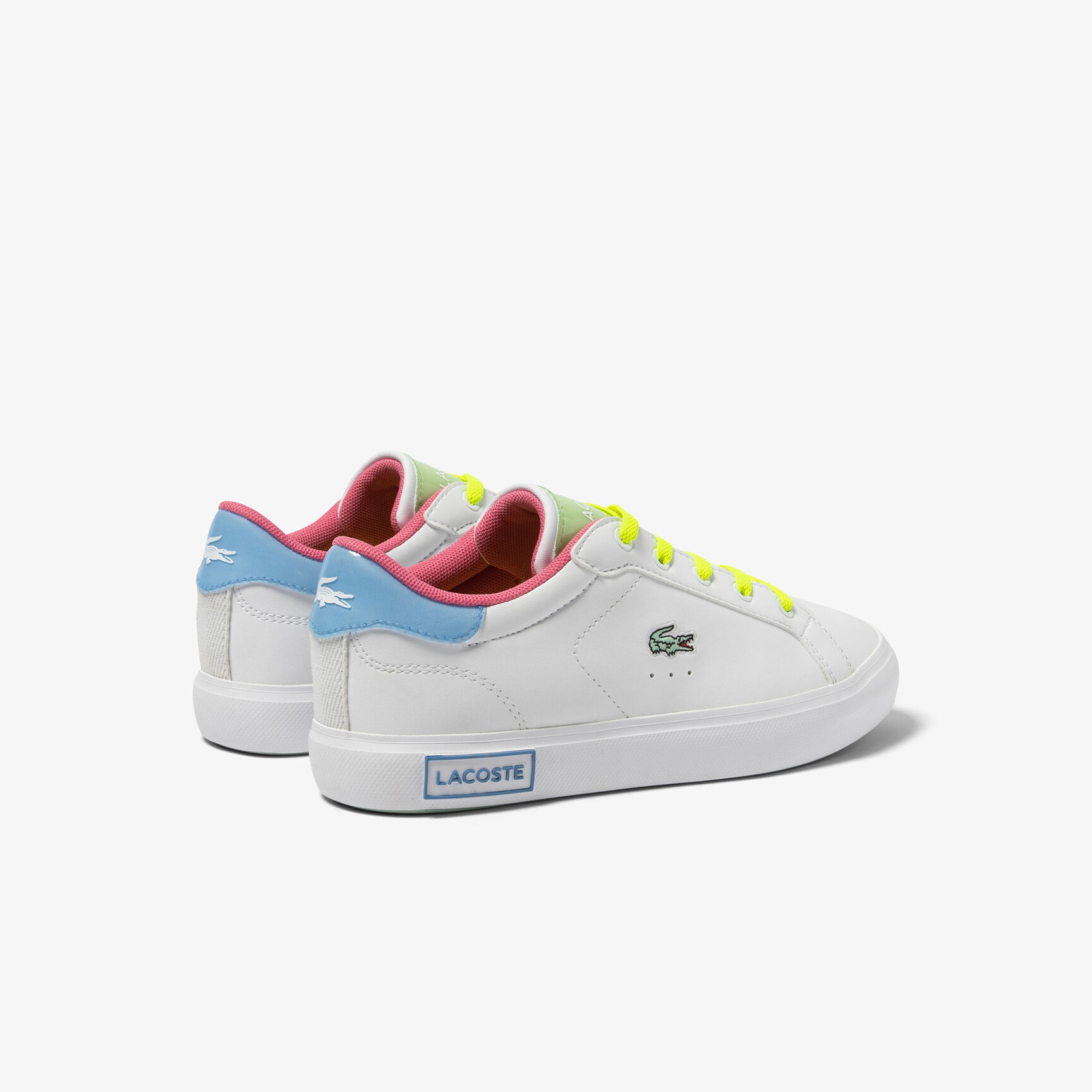 Children's Lacoste Powercourt Synthetic Colour Pop Trainers