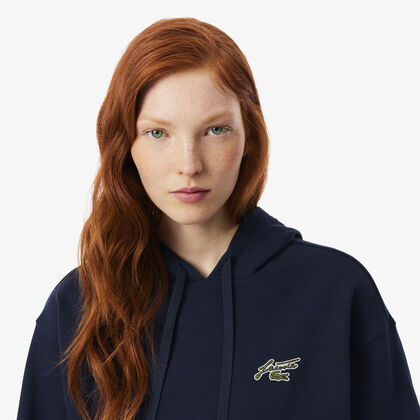 Badge Accent Fleece Hoodie lacoste badge accent fleece hoodie