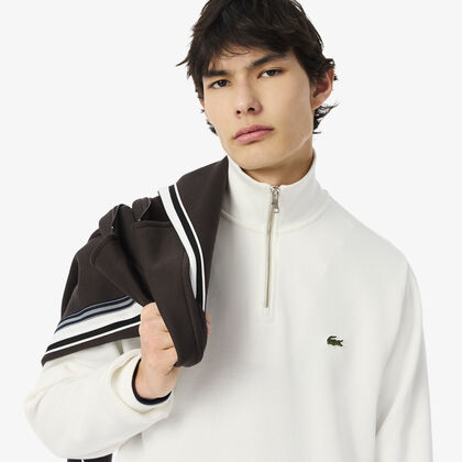 سويت شيرت بسحاب وياقة عالية من نسيج متداخل