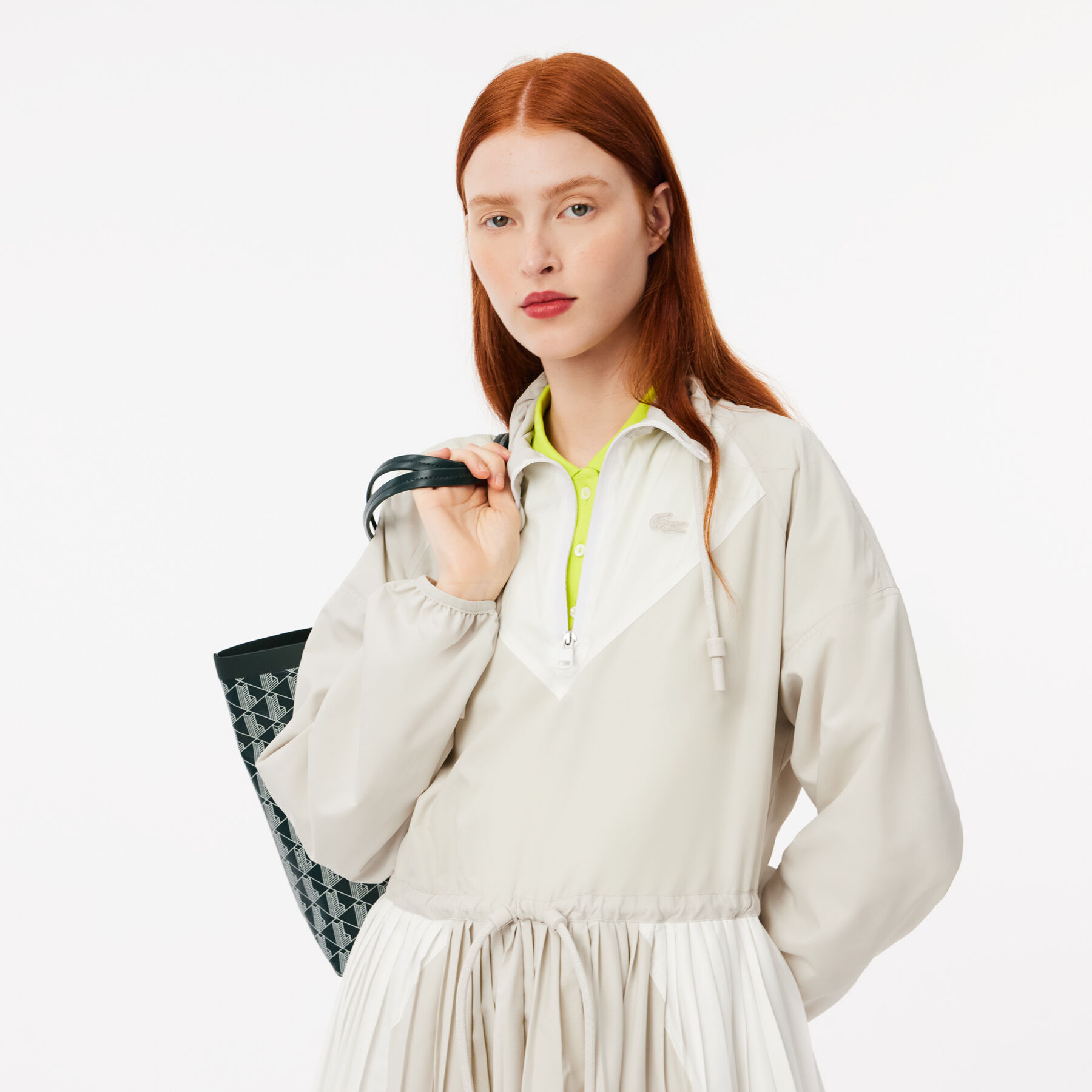 lacoste long sleeved colourblock dress