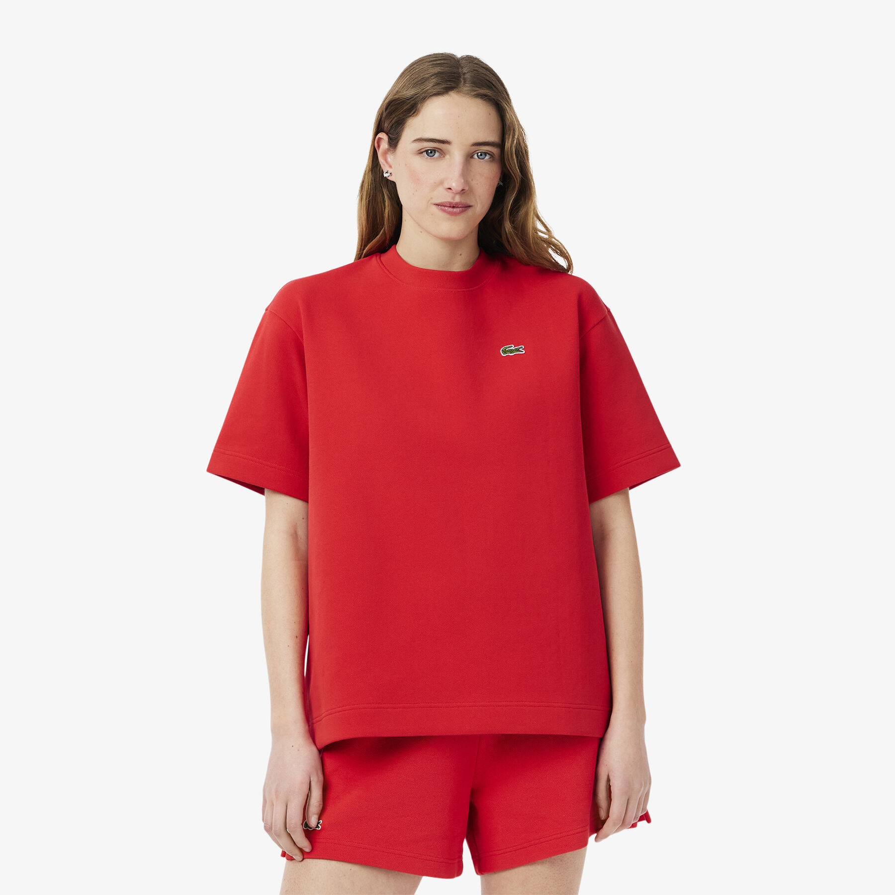 lacoste oversized double face pique t shirt