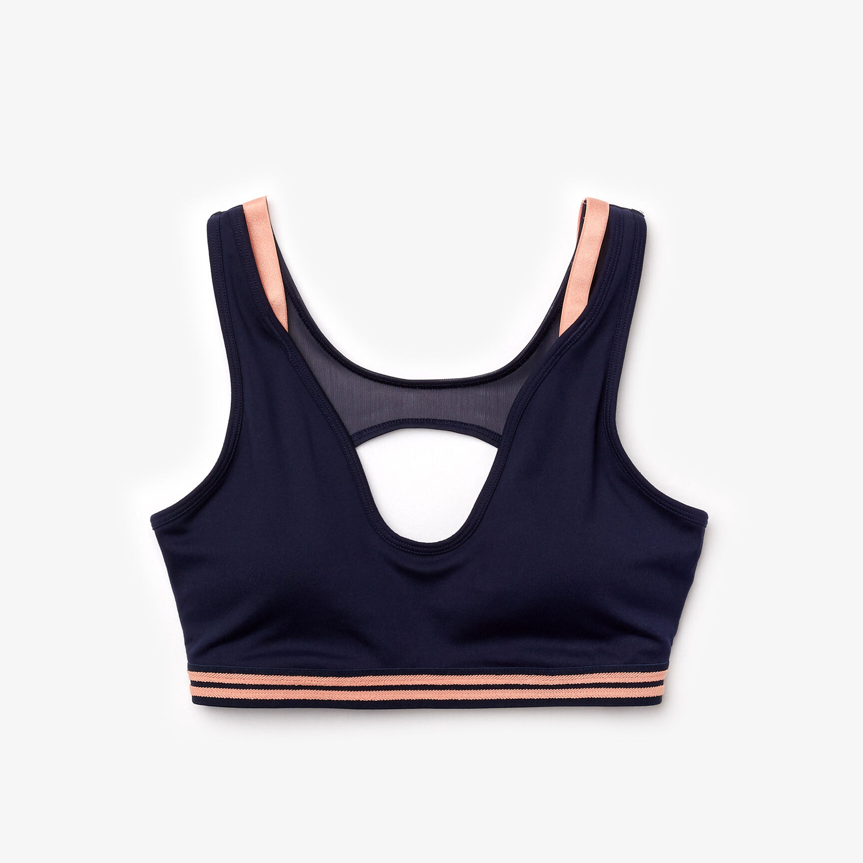 Women's Lacoste SPORT Contrast Accents And Cut-Outs Sports Bra Women's Lacoste SPORT Contrast Accents And Cut-Outs Sports Bra