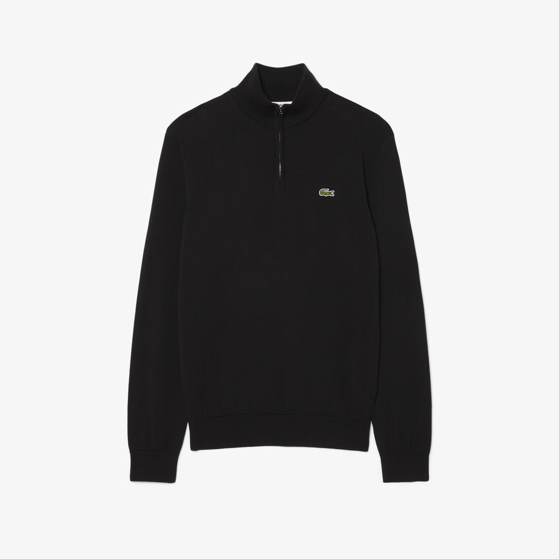 Zipped High Neck Cotton Sweater