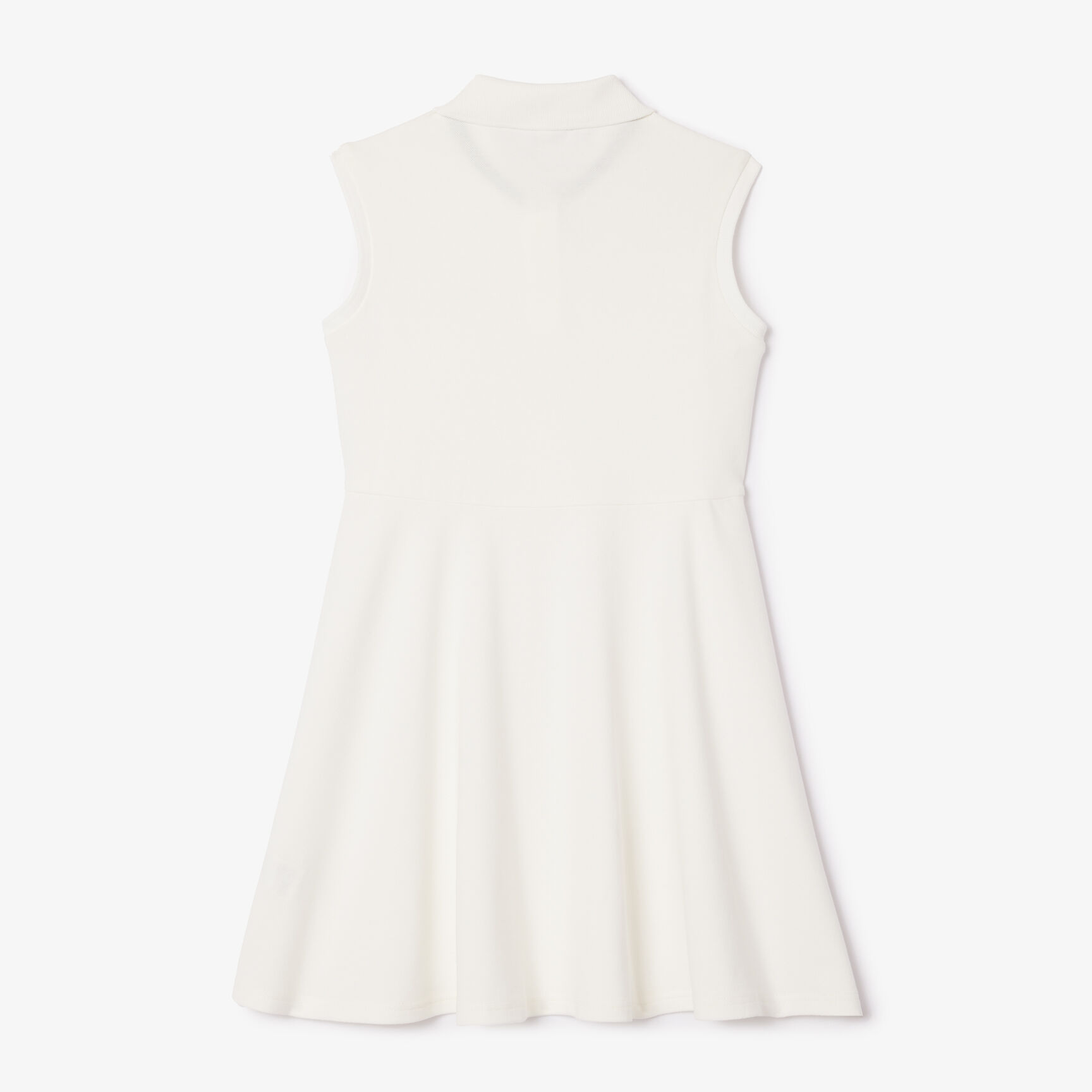 فستان بولو لاكوست ضيق من أعلى وواسع من أسفل بيكيه مطاطي للبنات