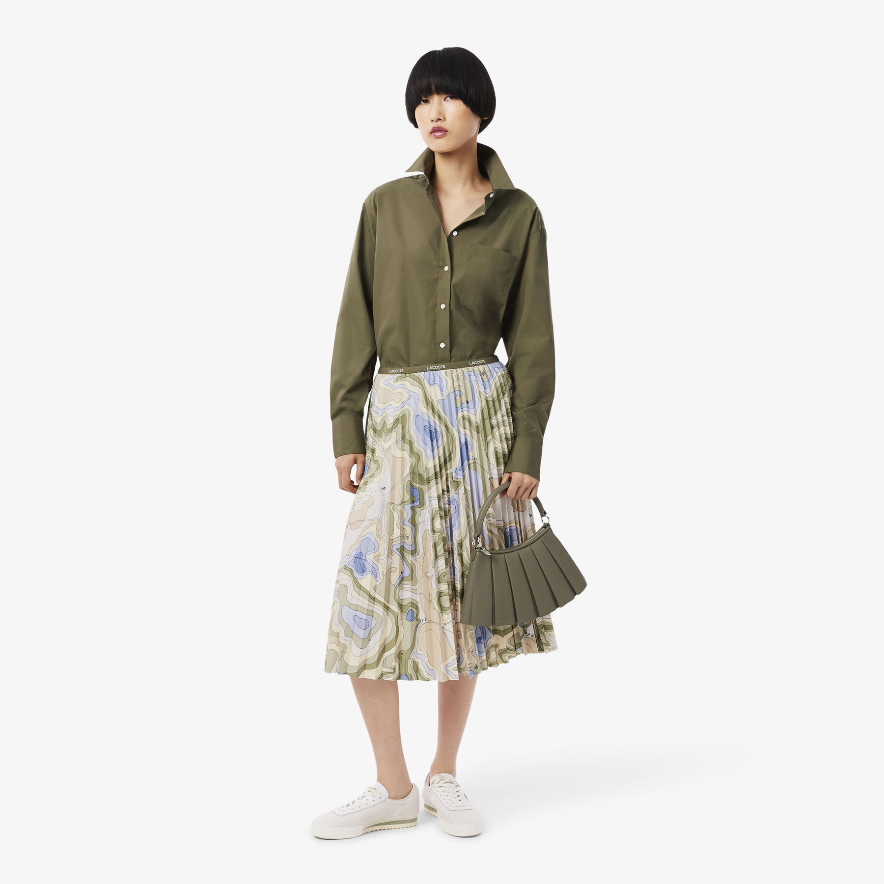 Topography Print Pleated Skirt lacoste topography print pleated skirt