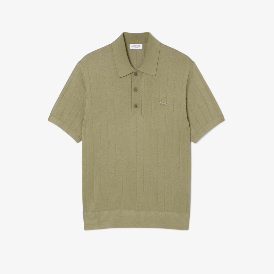 Fluid Ribbed Knit Polo Collar Sweater Fluid Ribbed Knit Polo Collar Sweater