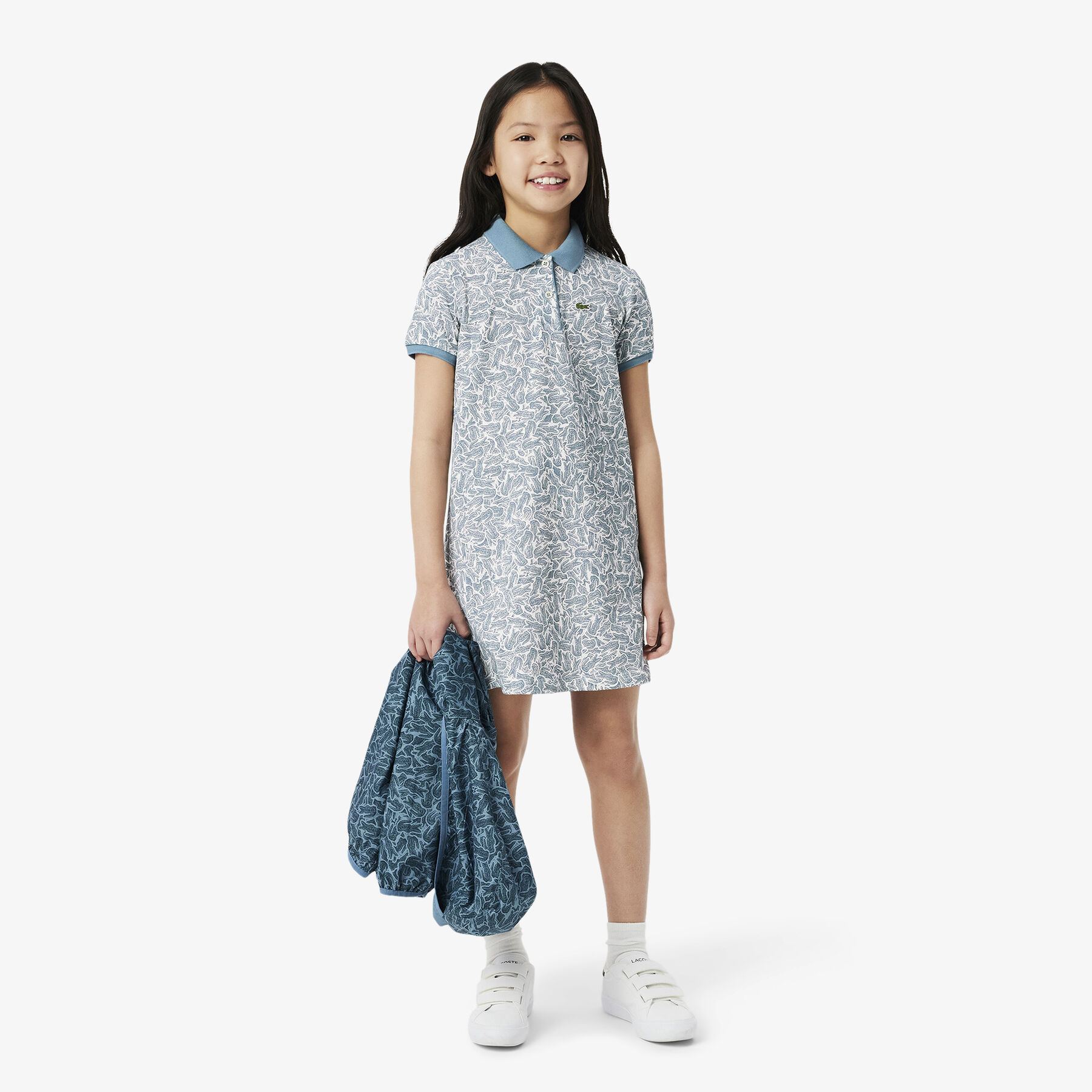 Printed Cotton Polo Dress lacoste printed cotton polo dress