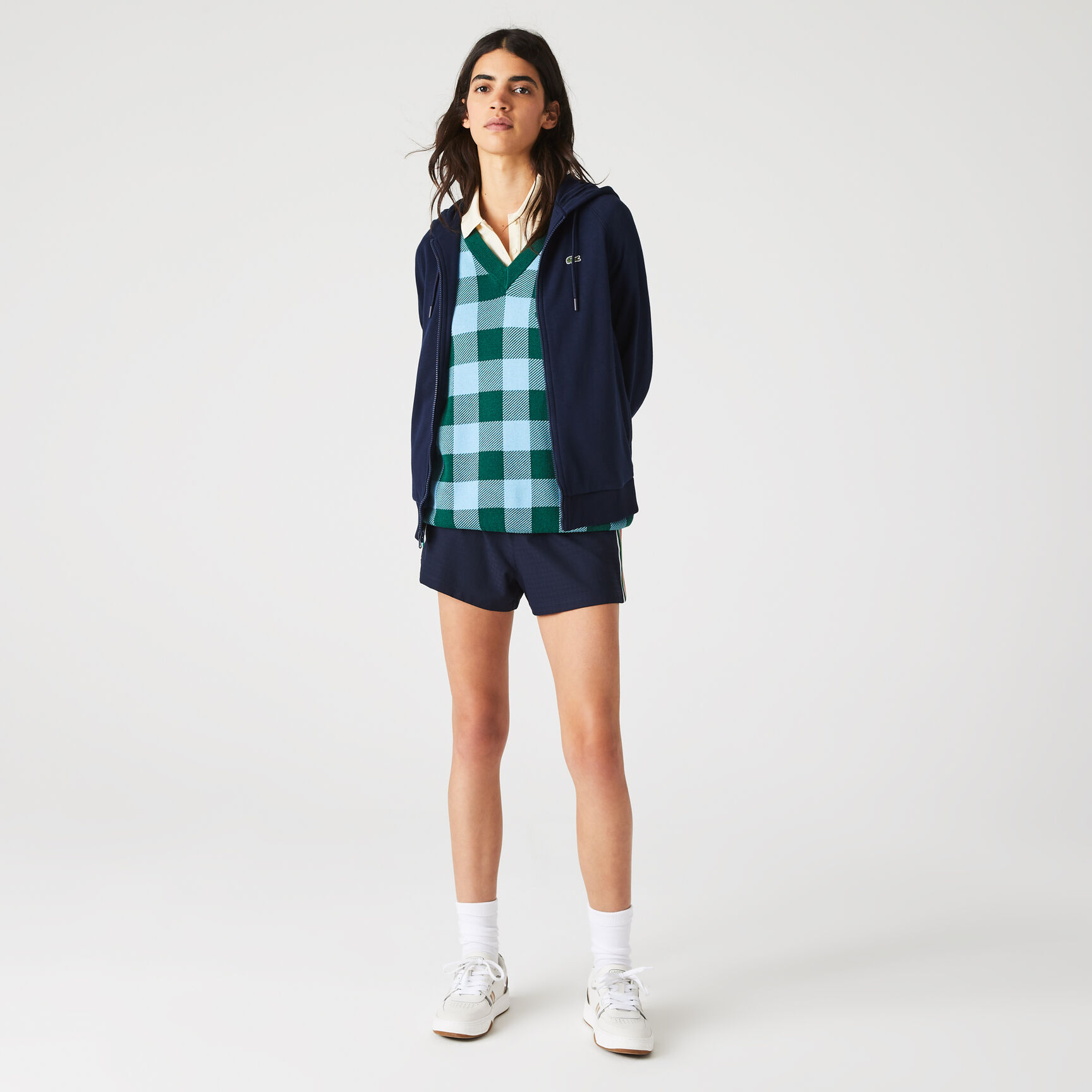 كنزة نسائية بغطاء للرأس مصنوعة من مزيج القطن الصوفي