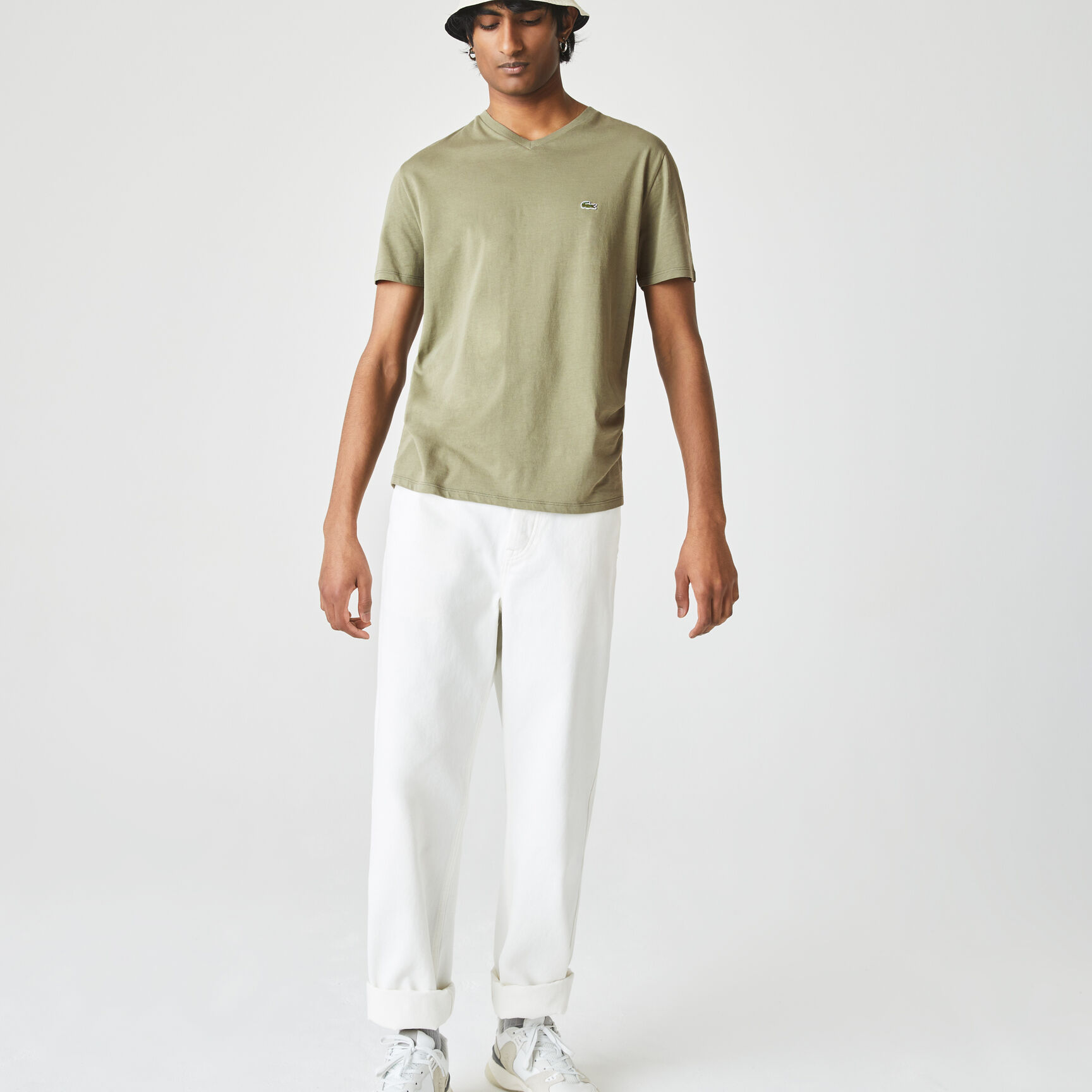 Lightweight Cotton Pima V Neck T-shirt