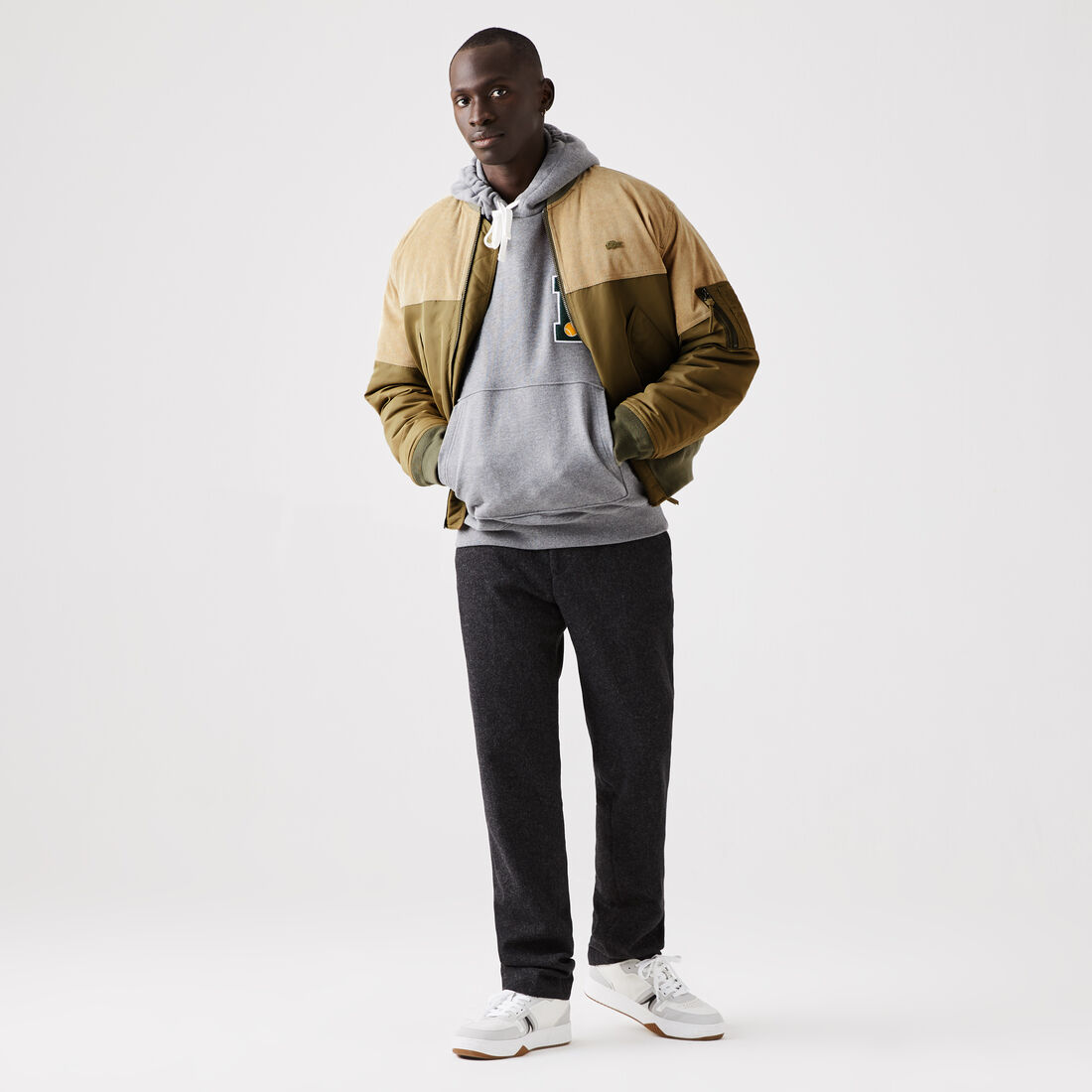 Men’s Bimaterial Quilted Zip Bomber Jacket Men’s Bimaterial Quilted Zip Bomber Jacket