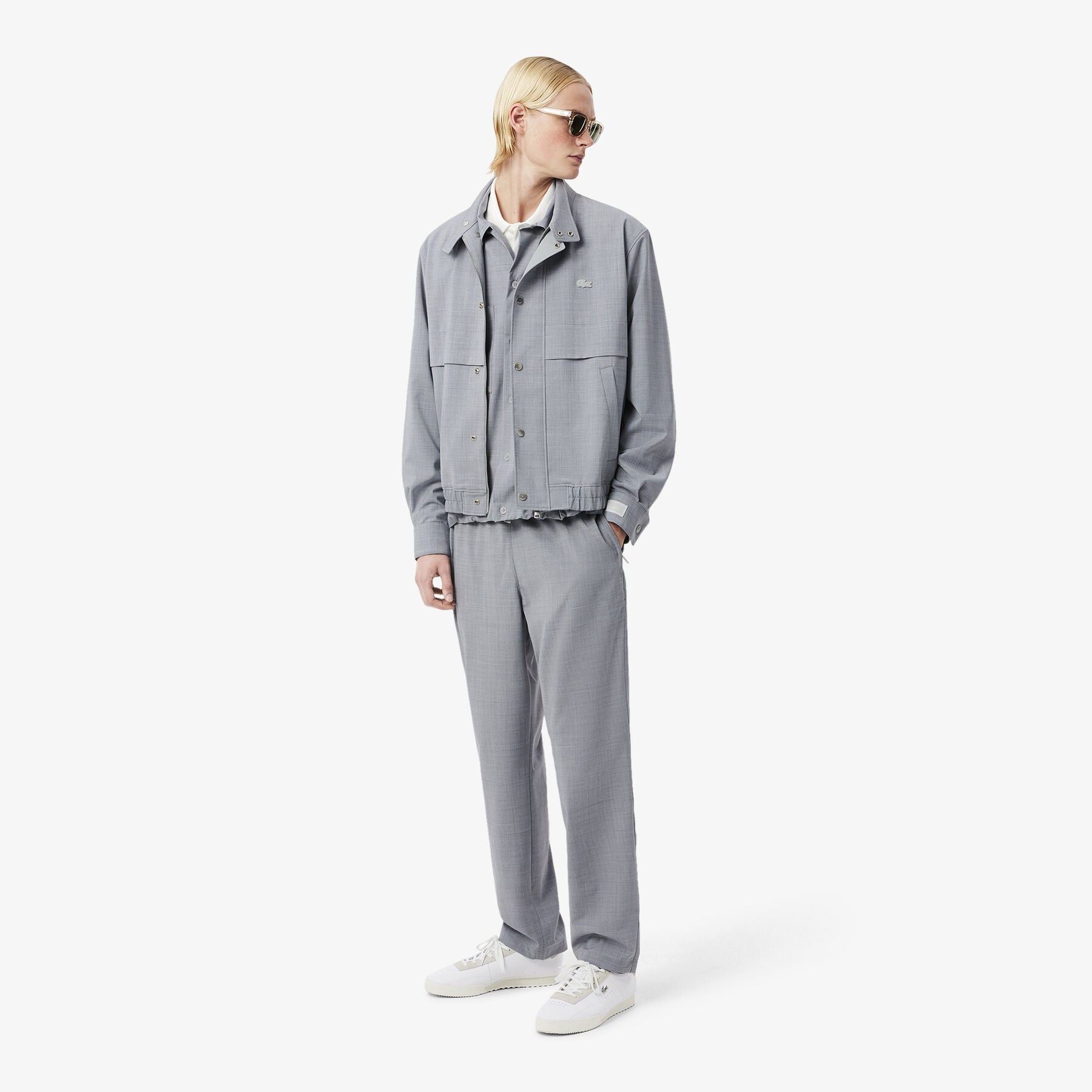 lacoste regular fit wool flannel chino pants