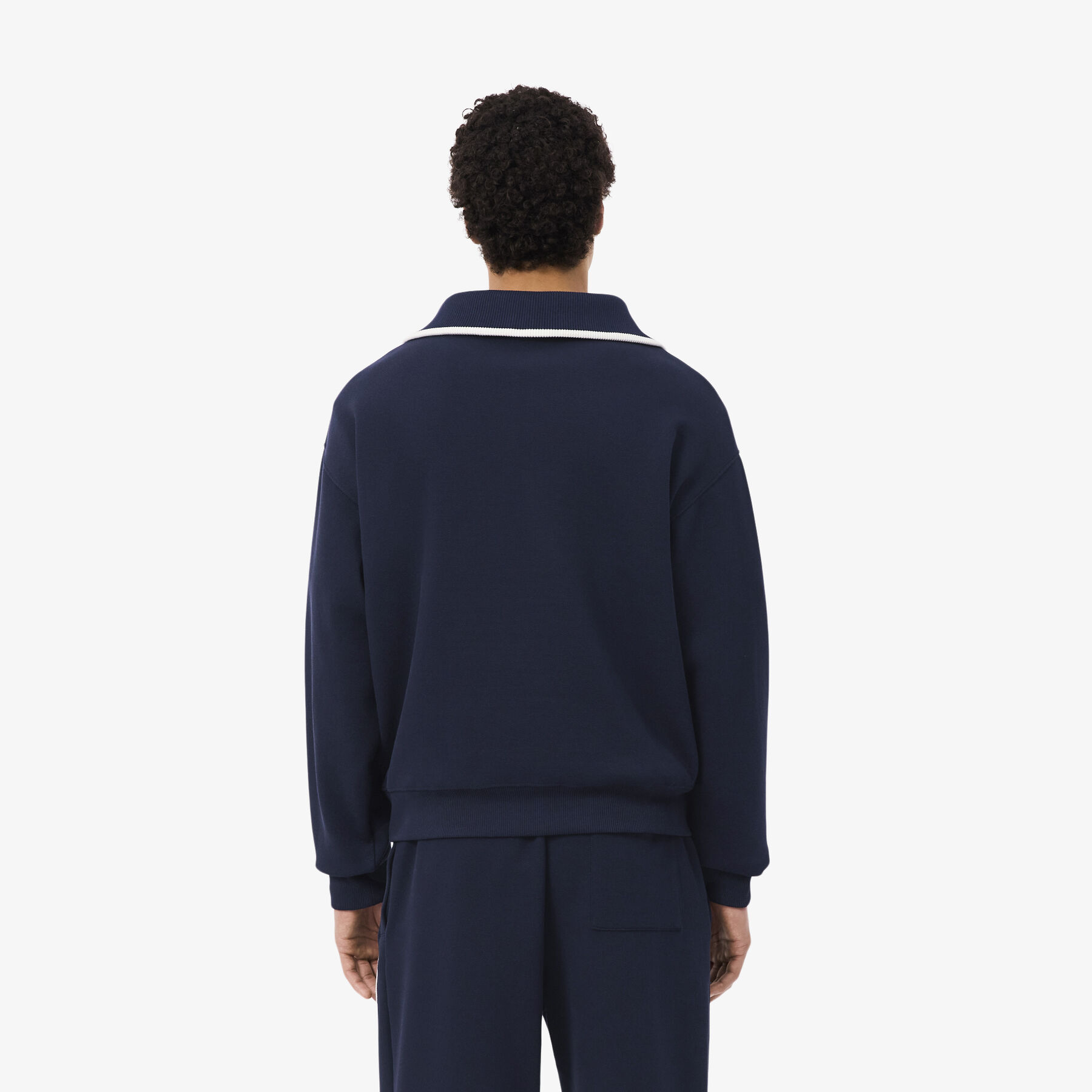 Loose Fit High Zipped Neck Badge Accent Sweatshirt lacoste loose fit high zipped neck badge accent sweatshirt