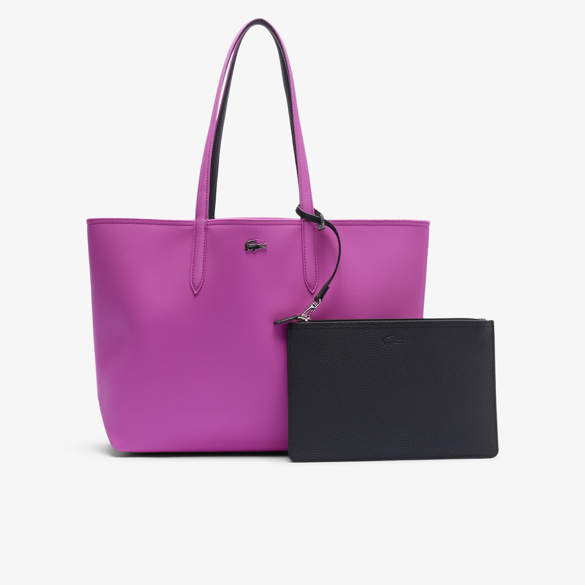Anna Reversible Tote with Pouch, Pink | LACOSTE KSA