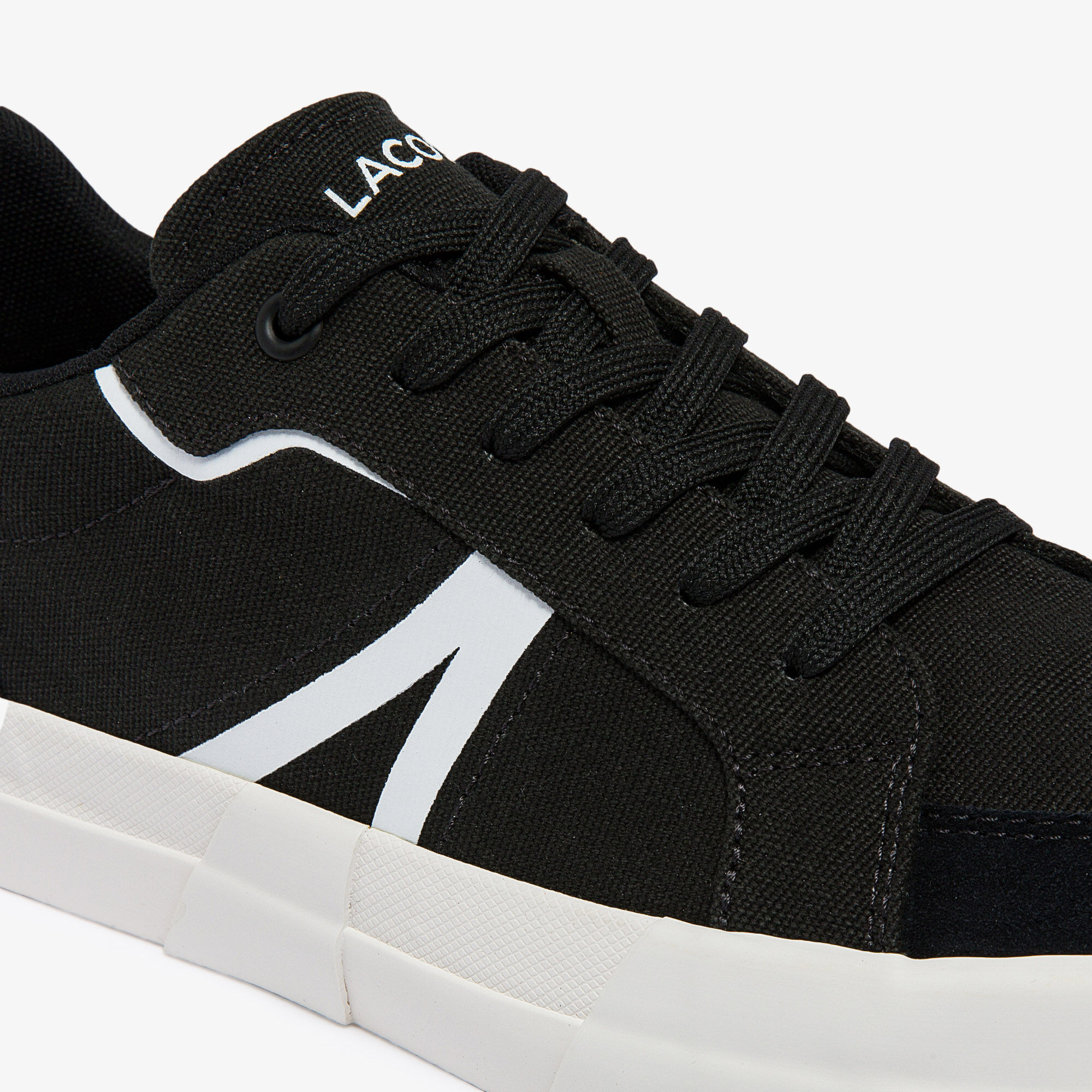 Mens lacoste canvas trainers hot sale