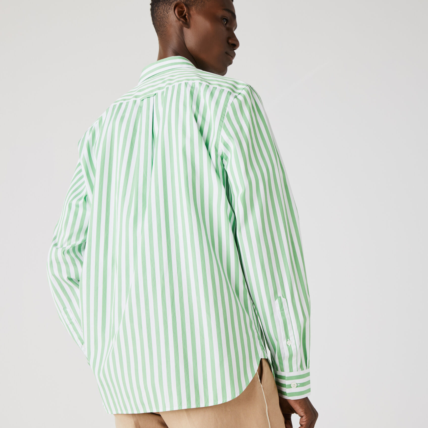 Men's Regular Fit Striped Poplin Shirt