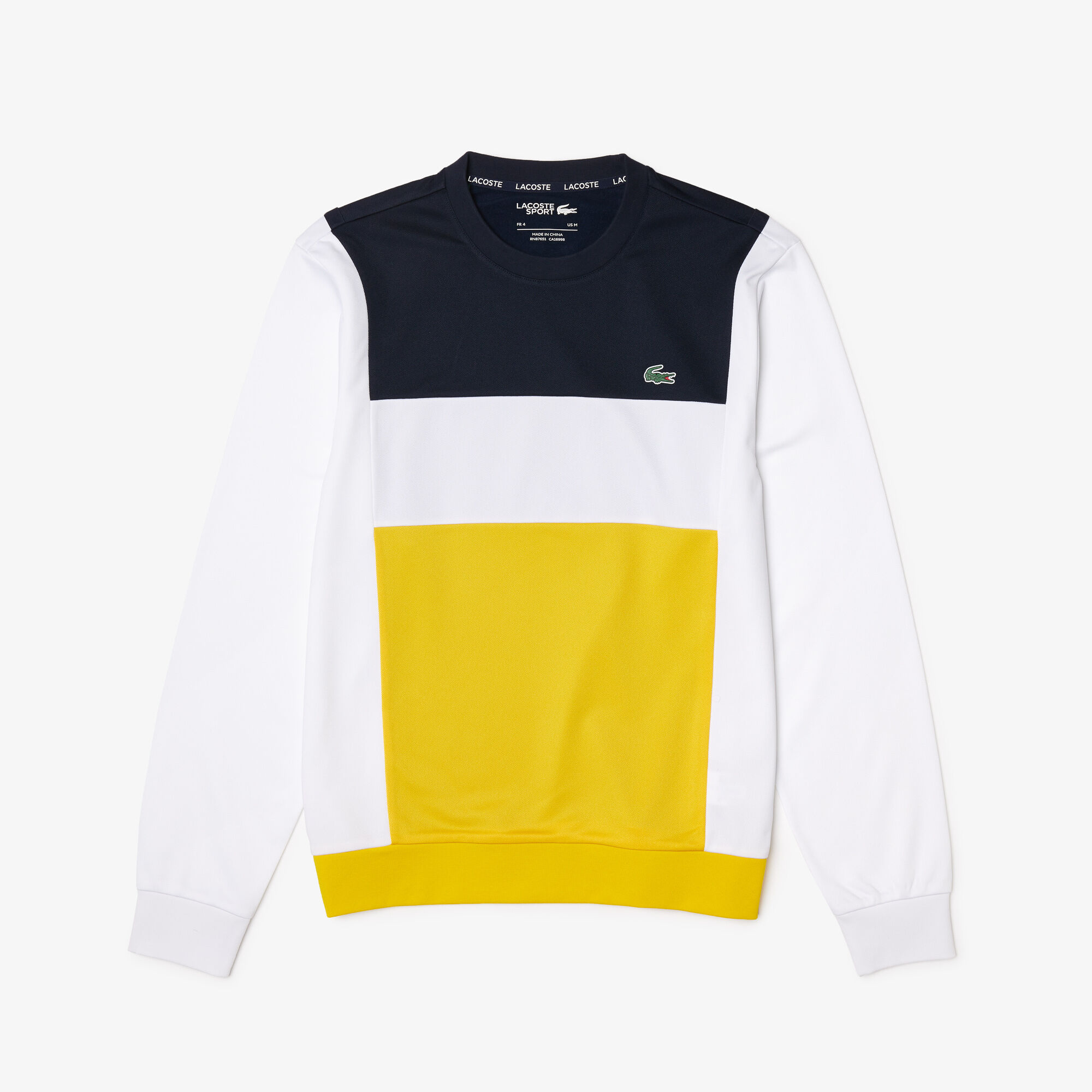 Sweatshirt zippé lacoste sport en piqué résistant color block online