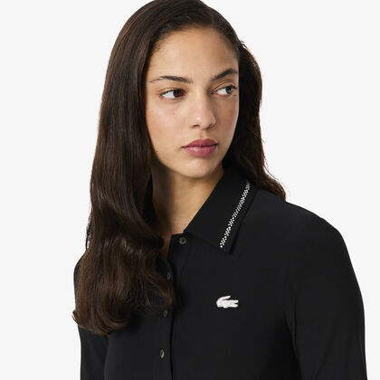 Slim Fit Diamante Crocodile Polo Collar Dress