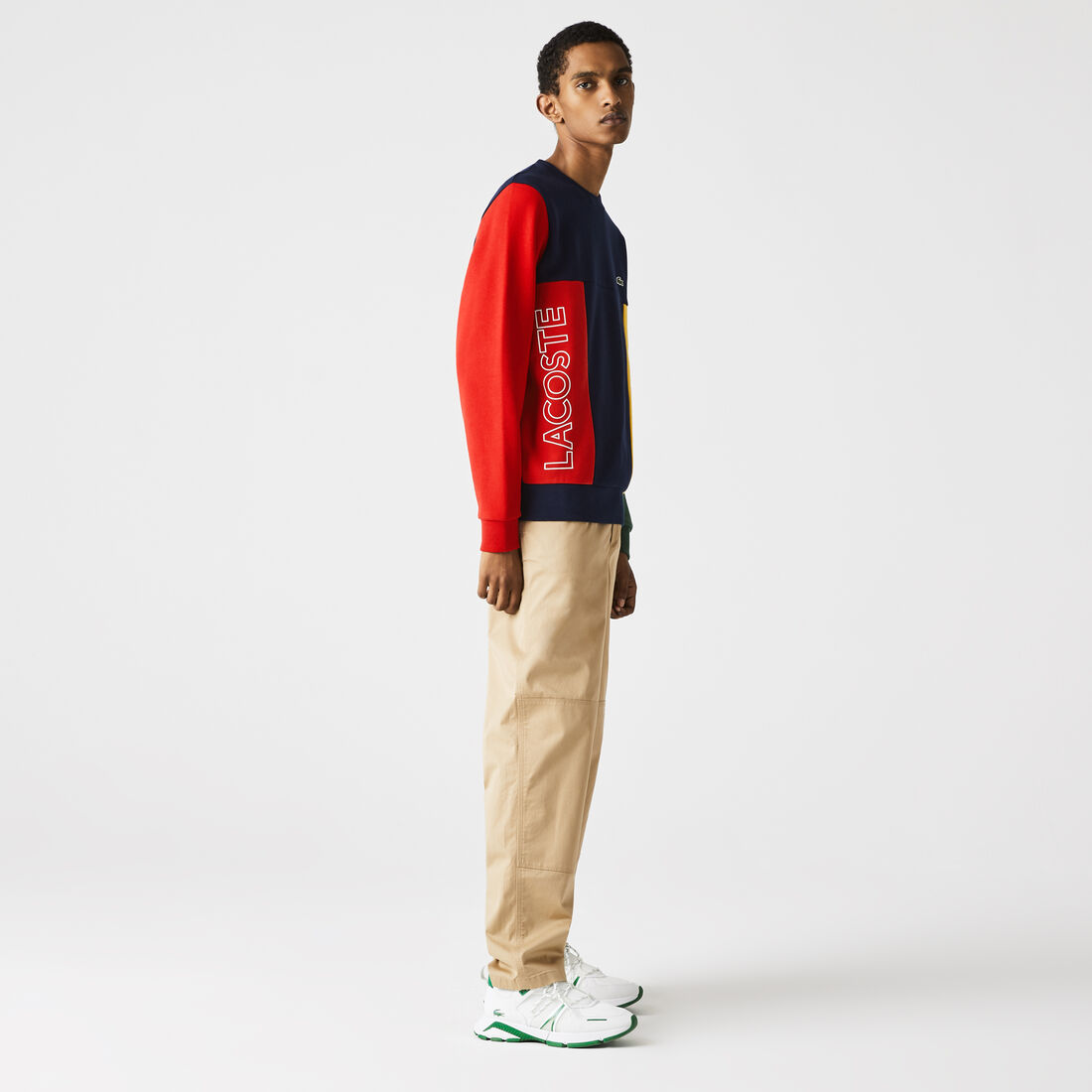 Men's Crew Neck Colour-block Cotton Fleece Sweatshirt Men's Crew Neck Colour-block Cotton Fleece Sweatshirt