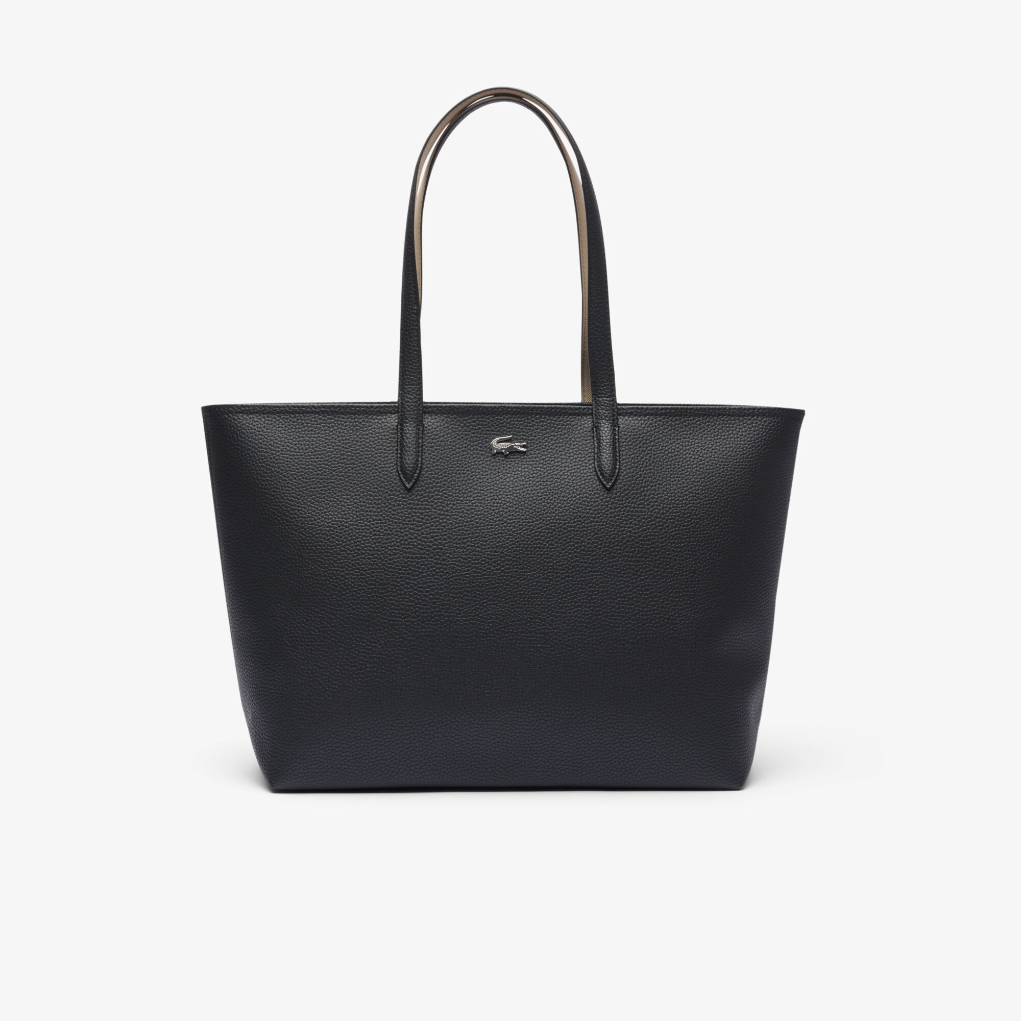 Anna Zipped Tote, Black | LACOSTE KSA
