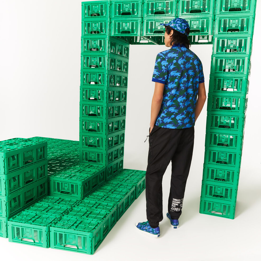 تيشيرت بولو مطبوع قطن عضوي بقصة كلاسيكية للجنسين مجموعة Lacoste x Minecraft تيشيرت بولو مطبوع قطن عضوي بقصة كلاسيكية للجنسين مجموعة Lacoste x Minecraft