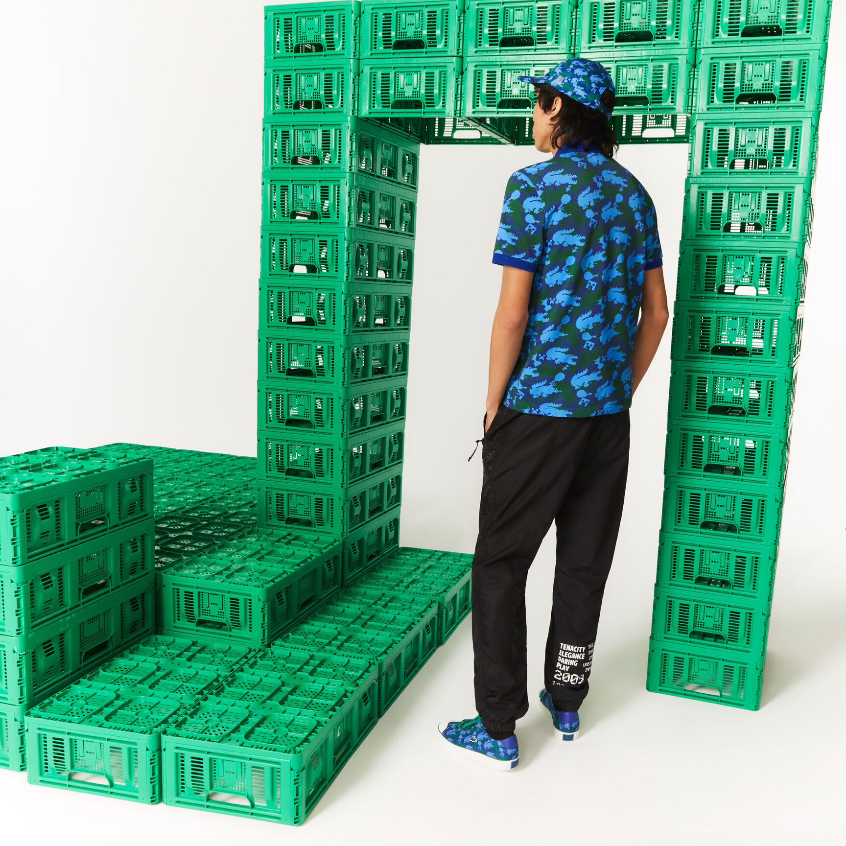 تيشيرت بولو مطبوع قطن عضوي بقصة كلاسيكية للجنسين مجموعة Lacoste x Minecraft تيشيرت بولو مطبوع قطن عضوي بقصة كلاسيكية للجنسين مجموعة Lacoste x Minecraft