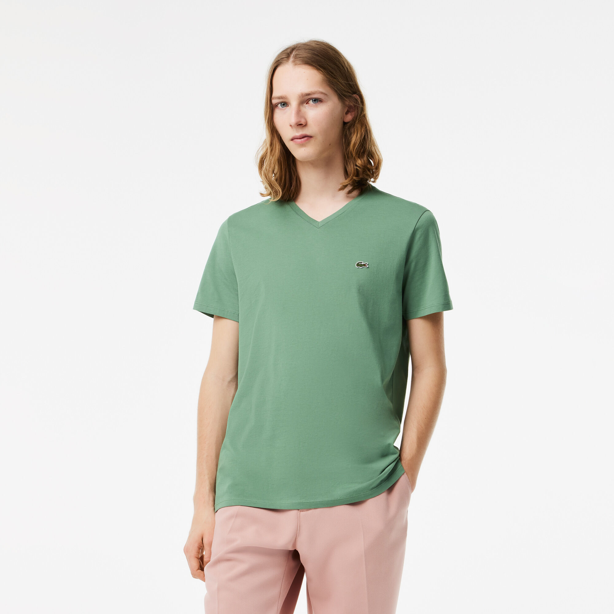 Lacoste pima deals v neck