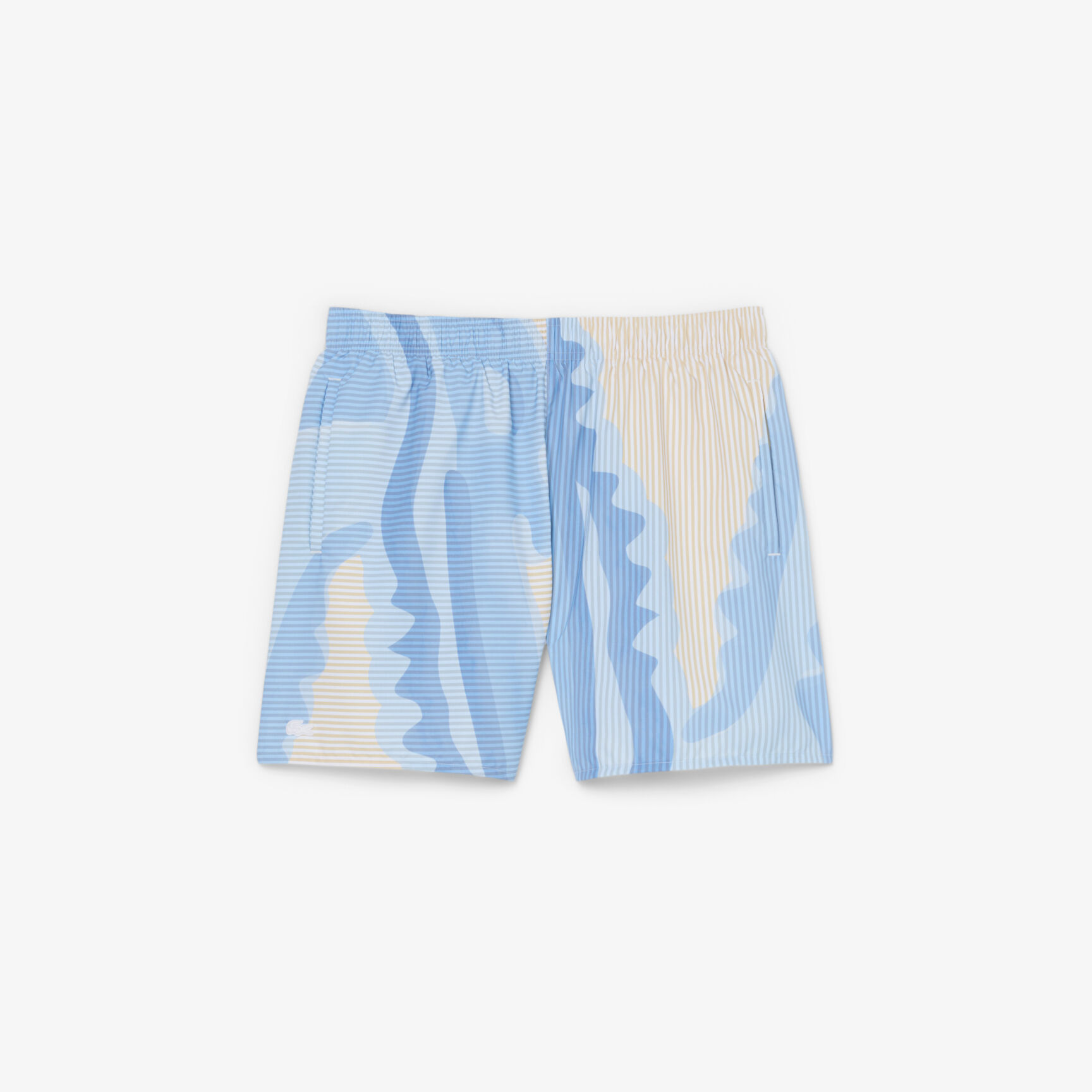 Mid Length Striped Swim Trunks