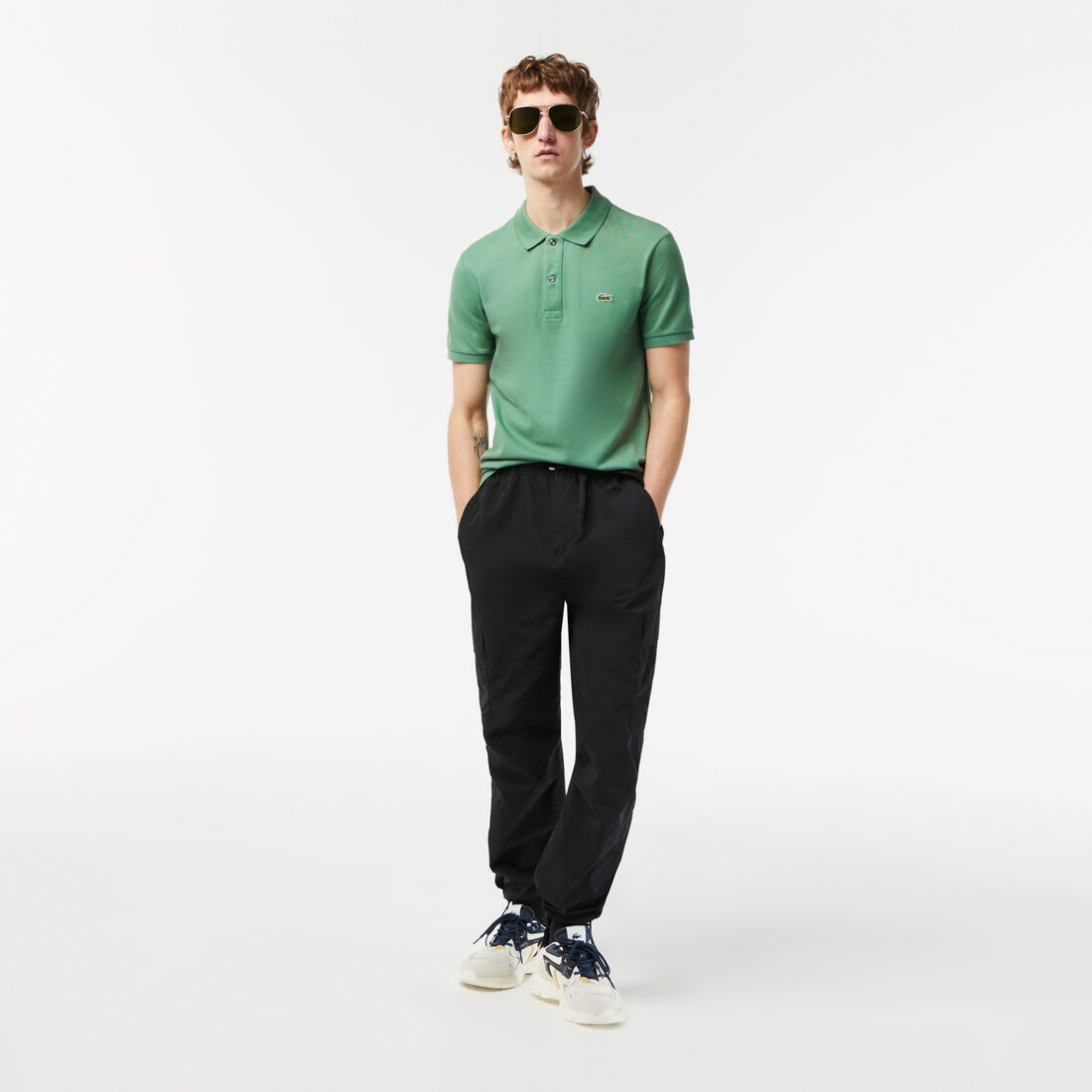 قميص بولو بيكيه بقصة ضيقة L.12.12 قميص بولو بيكيه بقصة ضيقة L.12.12