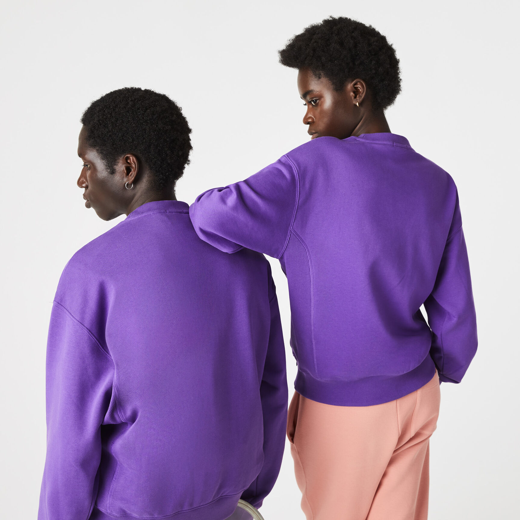 Unisex Lacoste L!VE Loose Fit Embroidered Fleece Sweatshirt Unisex Lacoste L!VE Loose Fit Embroidered Fleece Sweatshirt