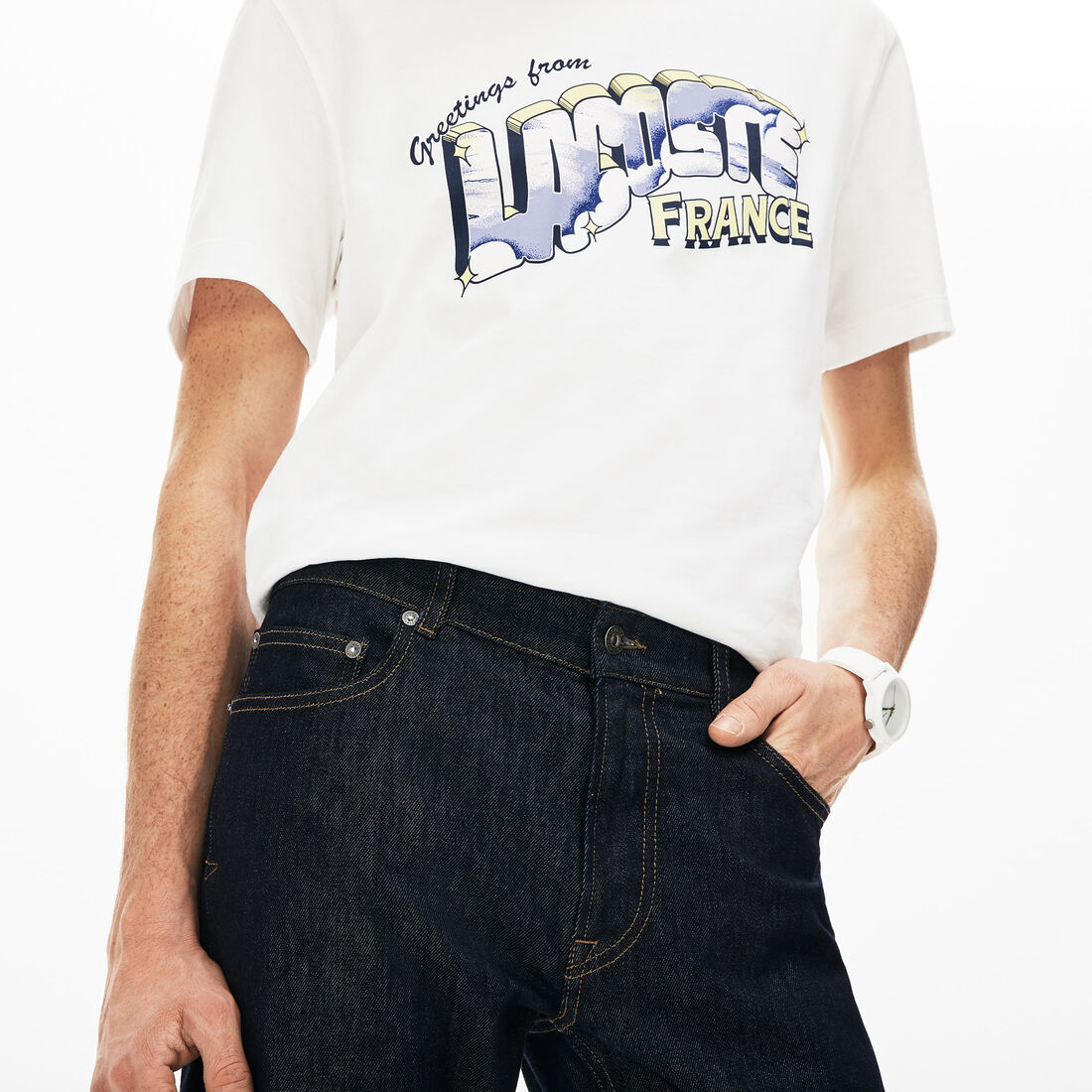 بنطال جينز بقصة ضيقة من الدنيم المرن مع 5 جيوب للرجال بنطال جينز بقصة ضيقة من الدنيم المرن مع 5 جيوب للرجال