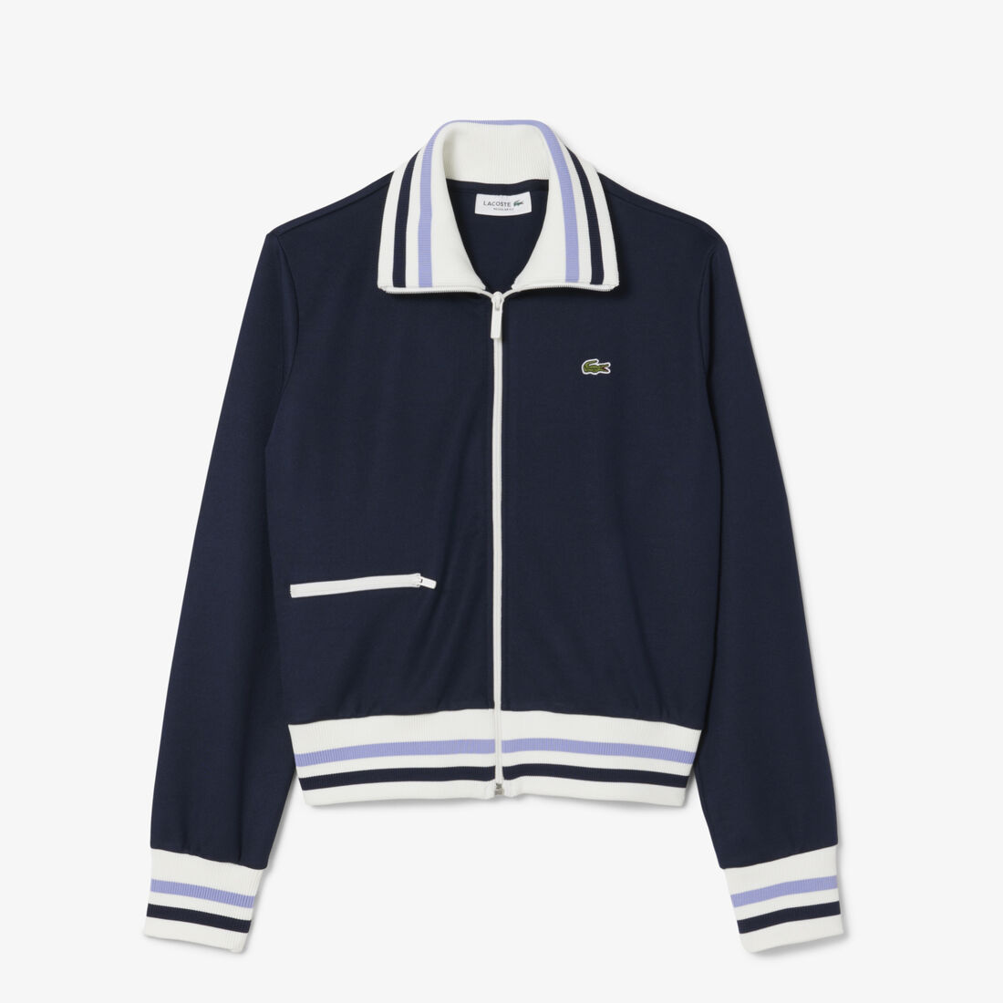 Zipped Stripe Accent Sweatshirt Zipped Stripe Accent Sweatshirt