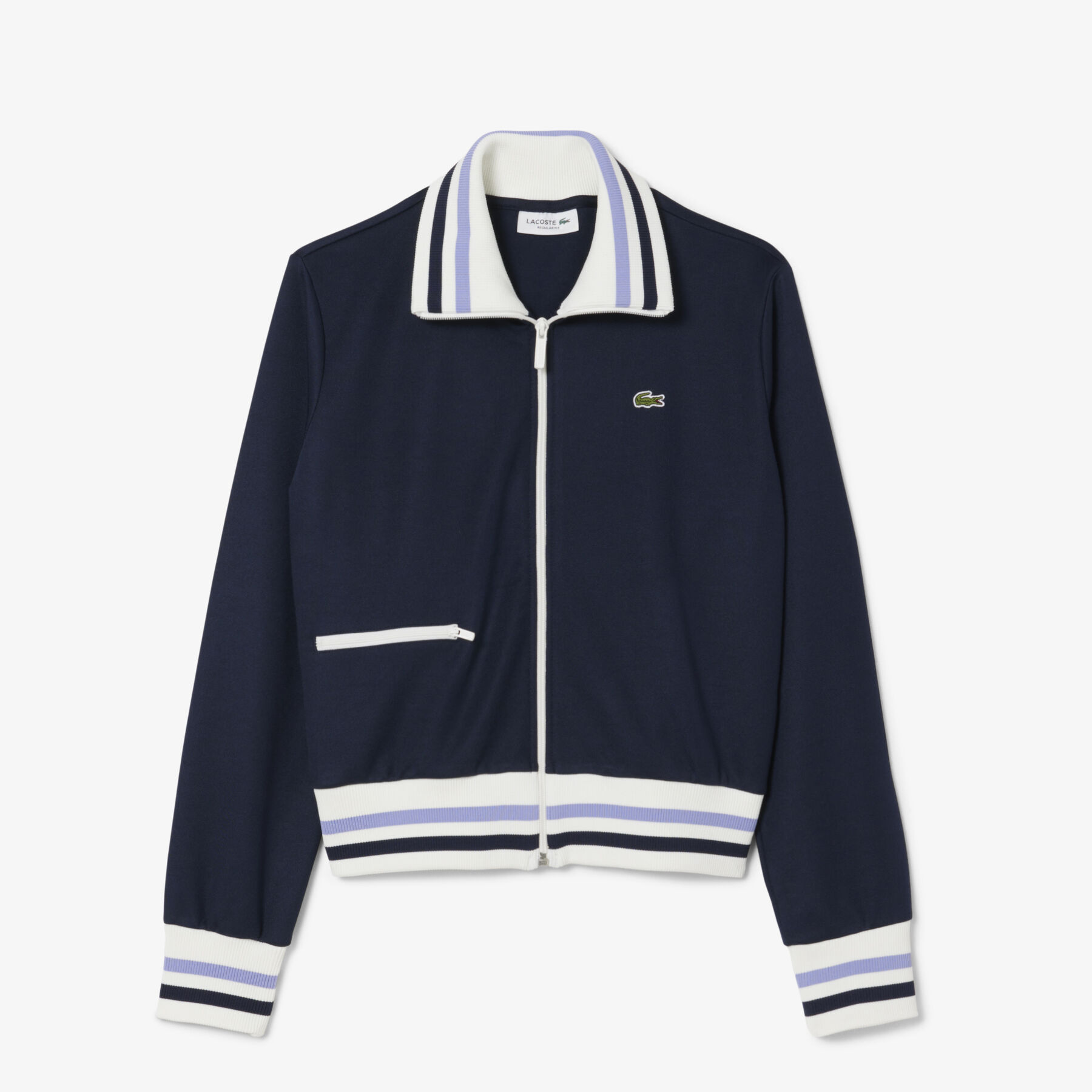 Zipped Stripe Accent Sweatshirt Zipped Stripe Accent Sweatshirt