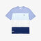 lacoste men s colourblock striped cotton piqu  crew neck t shirt