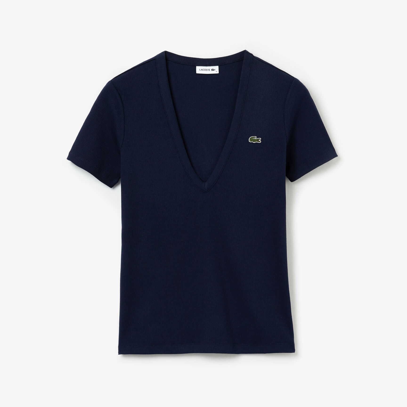 تيشيرت قطن ناعم بفتحة رقبة حرف V&rlm; للنساء