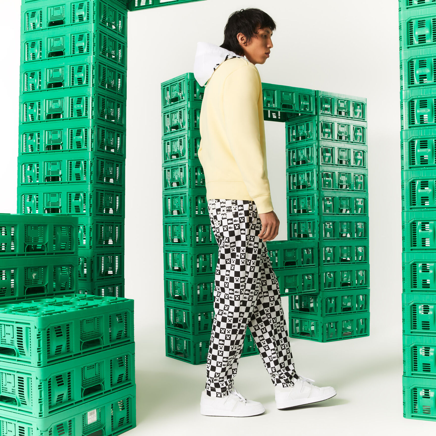 بنطال رياضي قطن عضوي مطاطي للرجال مجموعة Lacoste x Minecraft بنطال رياضي قطن عضوي مطاطي للرجال مجموعة Lacoste x Minecraft