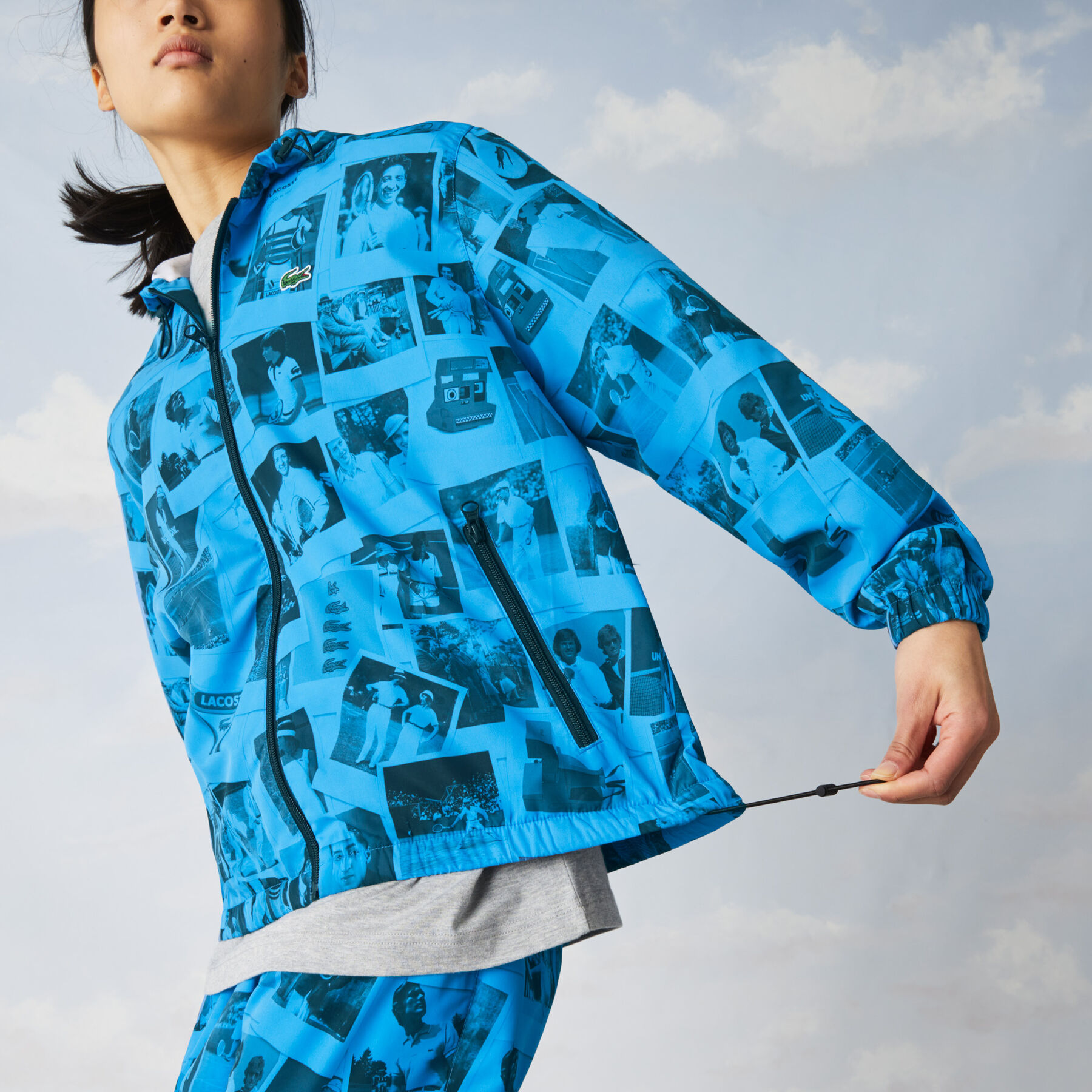 unisex lacoste live polaroid collaboration zip jacket