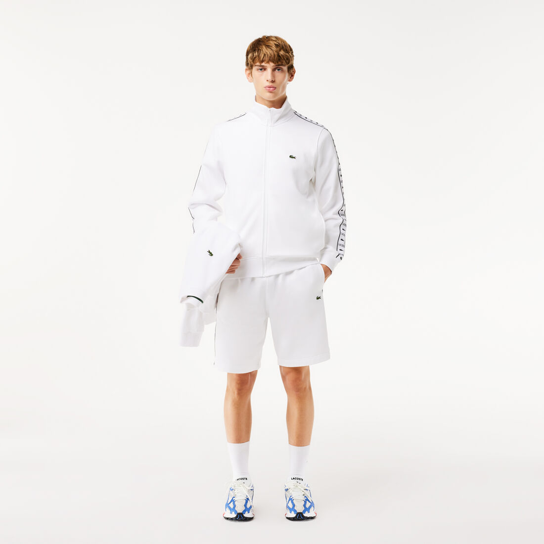 Logo Stripe Fleece Jogger Shorts Logo Stripe Fleece Jogger Shorts