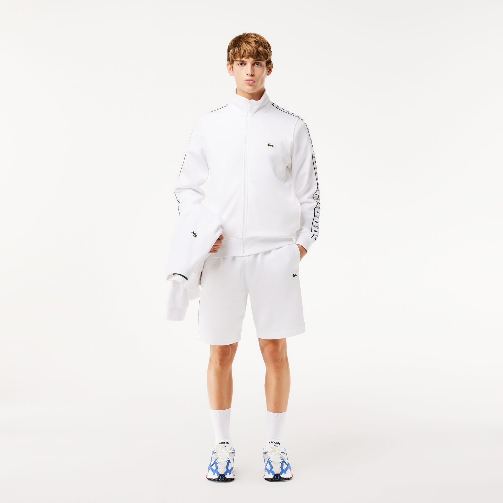 Logo Stripe Fleece Jogger Shorts Logo Stripe Fleece Jogger Shorts