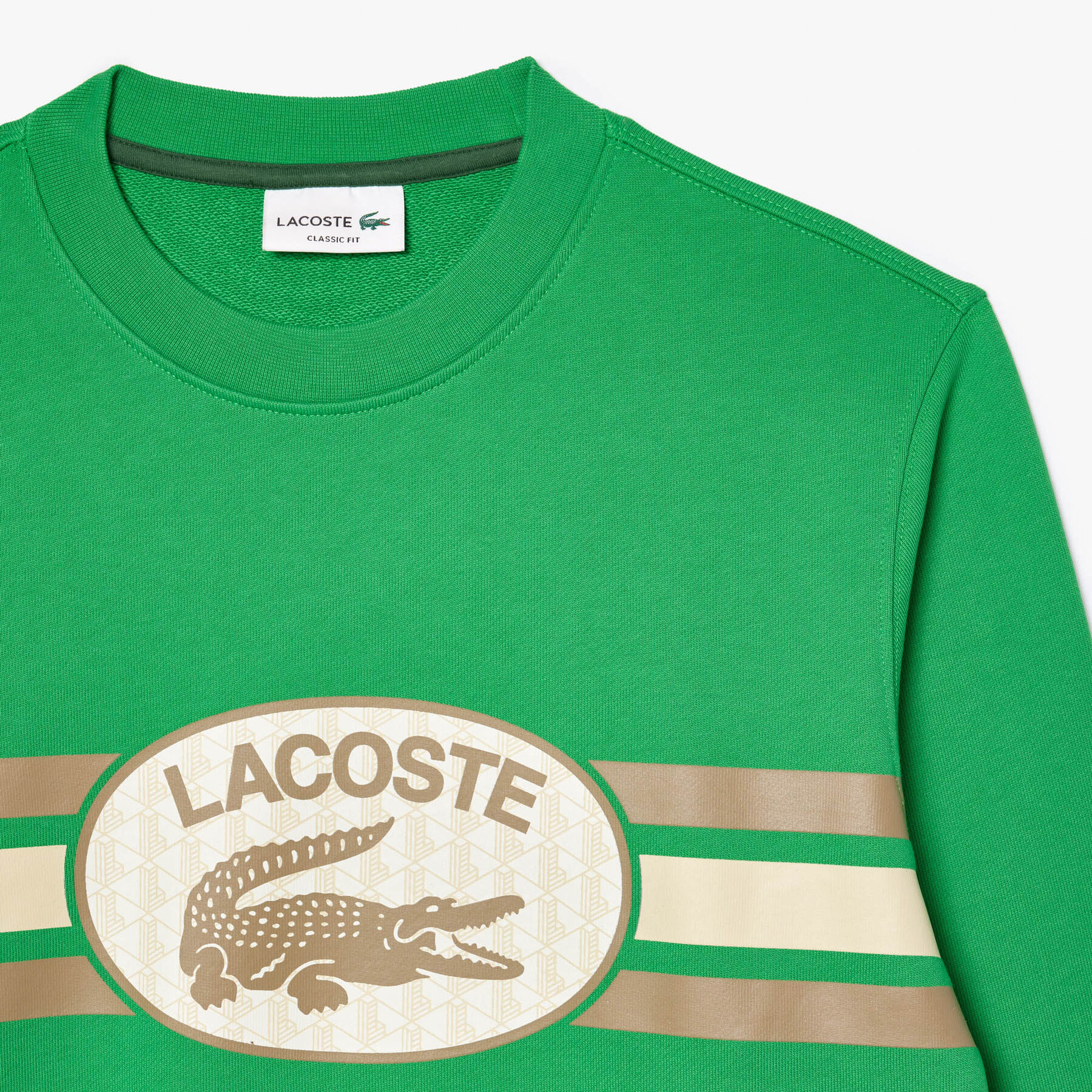 Loose Fit Monogram Print Fleece Sweatshirt lacoste loose fit monogram print fleece sweatshirt