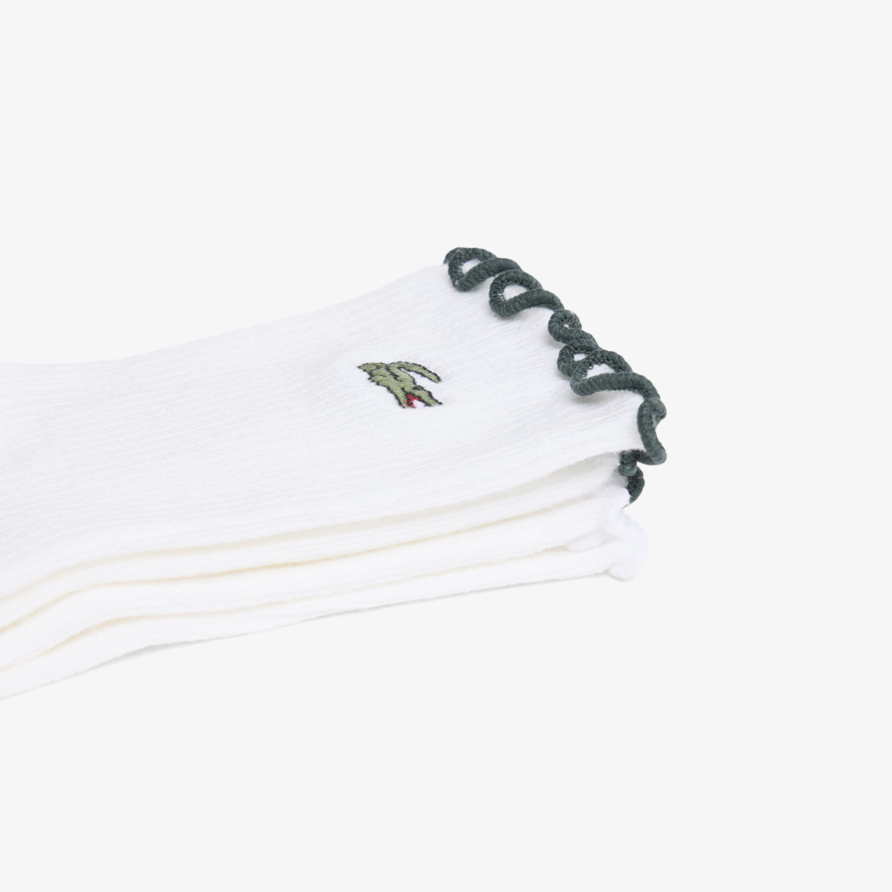 lacoste 2 pack frilled socks