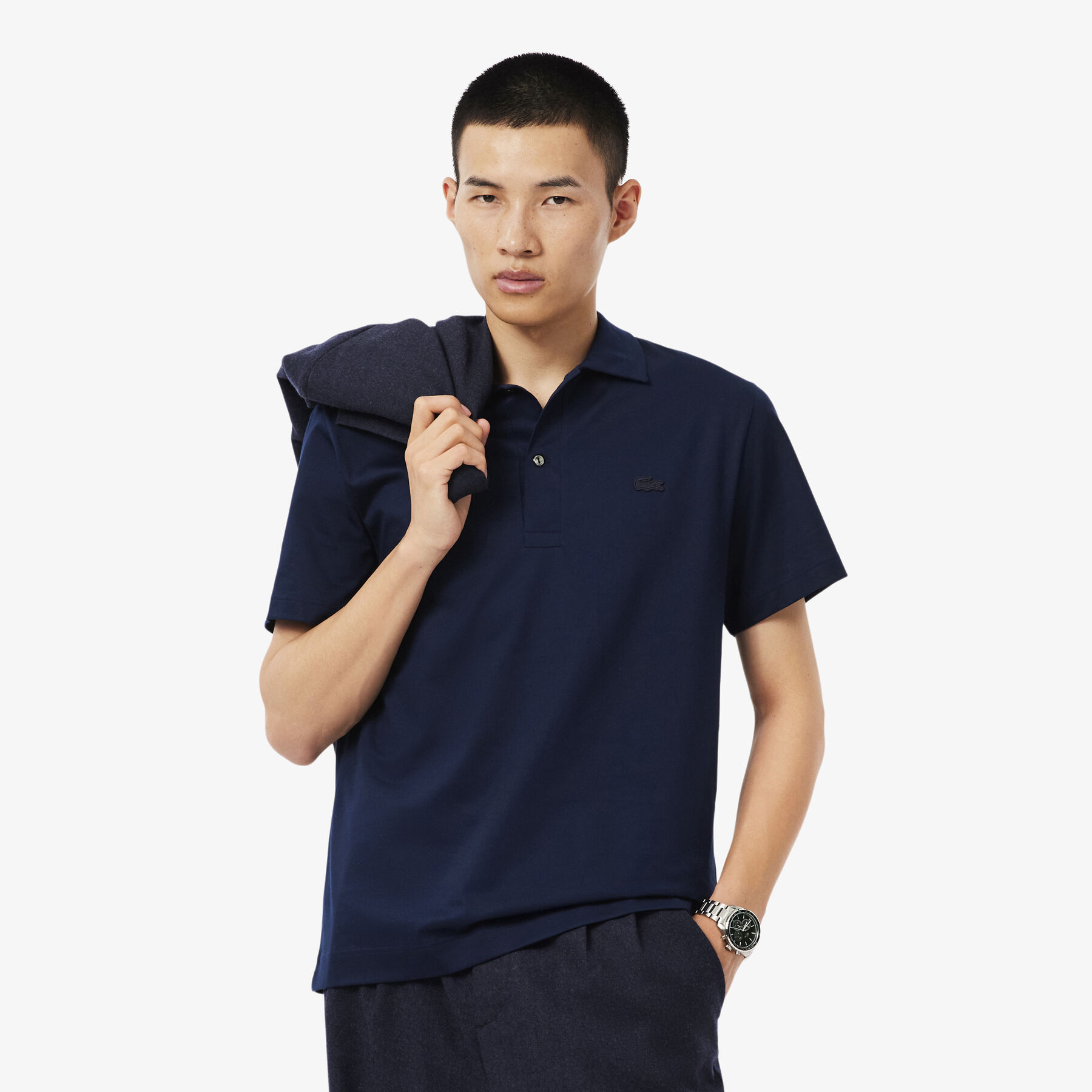 Paris Classic Fit Open Neck Embroidered Polo Shirt lacoste paris classic fit open neck embroidered polo shirt