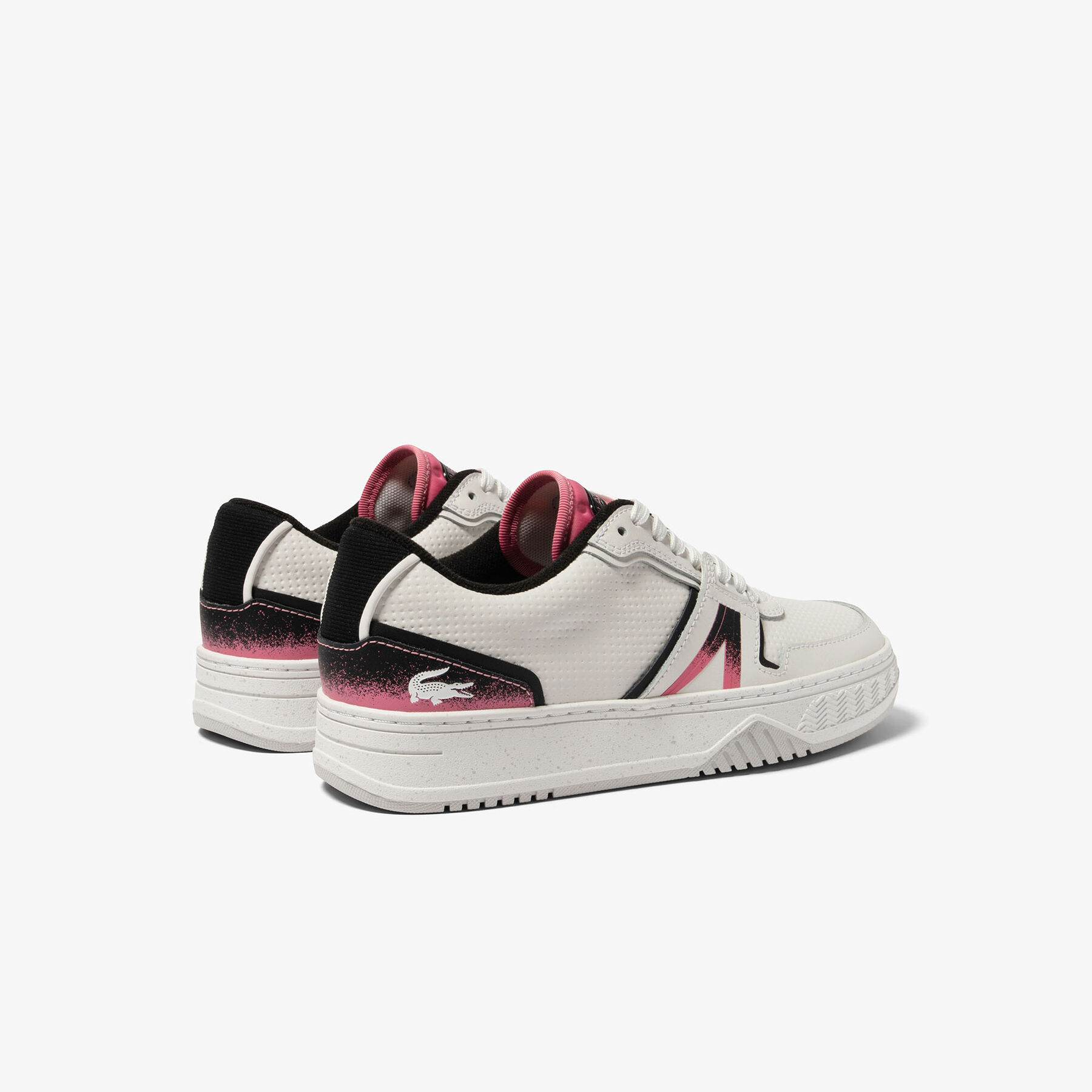 women s lacoste l001 leather heel pop trainers