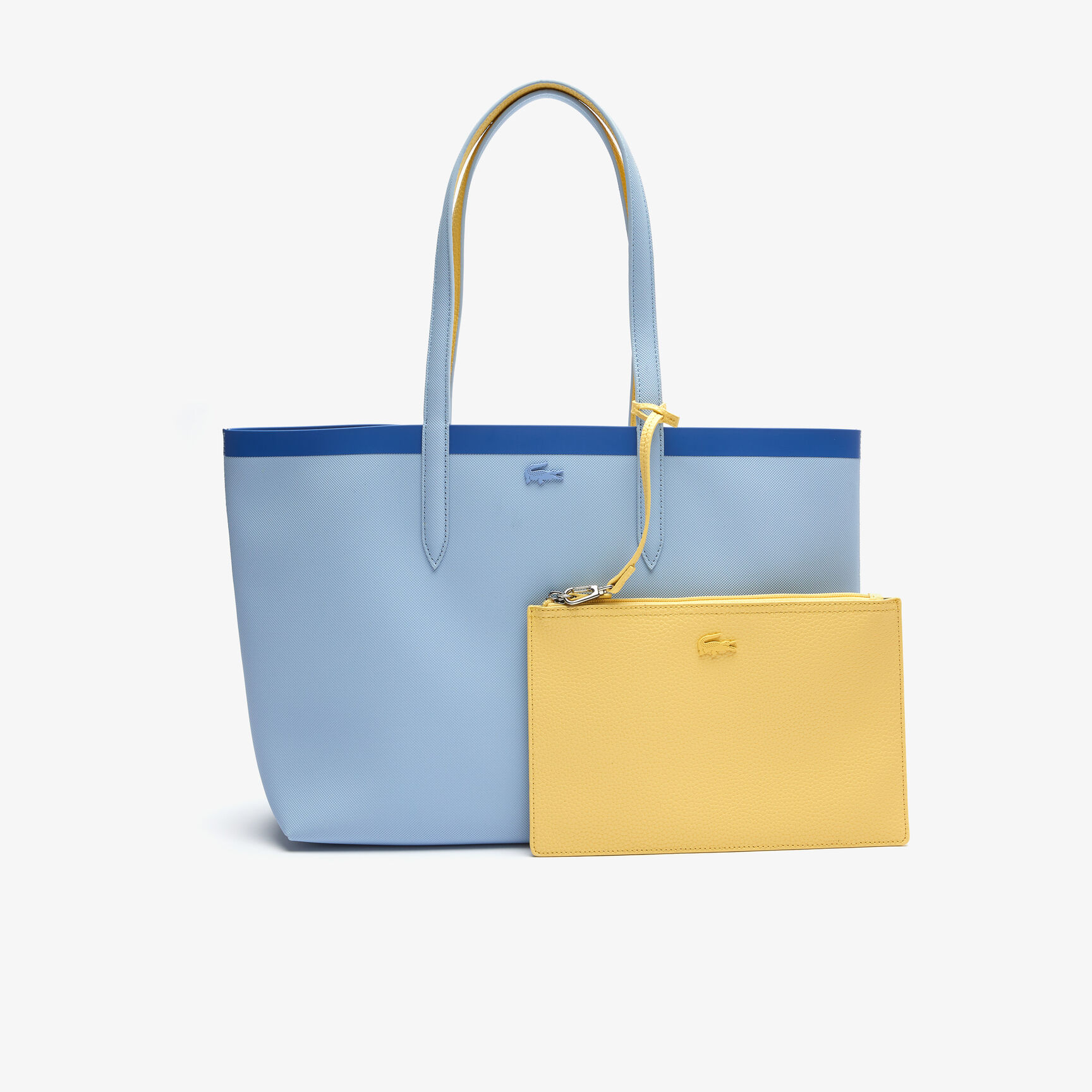 حقيبة توت من القماش المغلف بالبلاستيك يمكن استخدامها على الوجهين مع حزام بلون مختلف مجموعة Anna للنساء حقيبة توت من القماش المغلف بالبلاستيك يمكن استخدامها على الوجهين مع حزام بلون مختلف مجموعة Anna للنساء