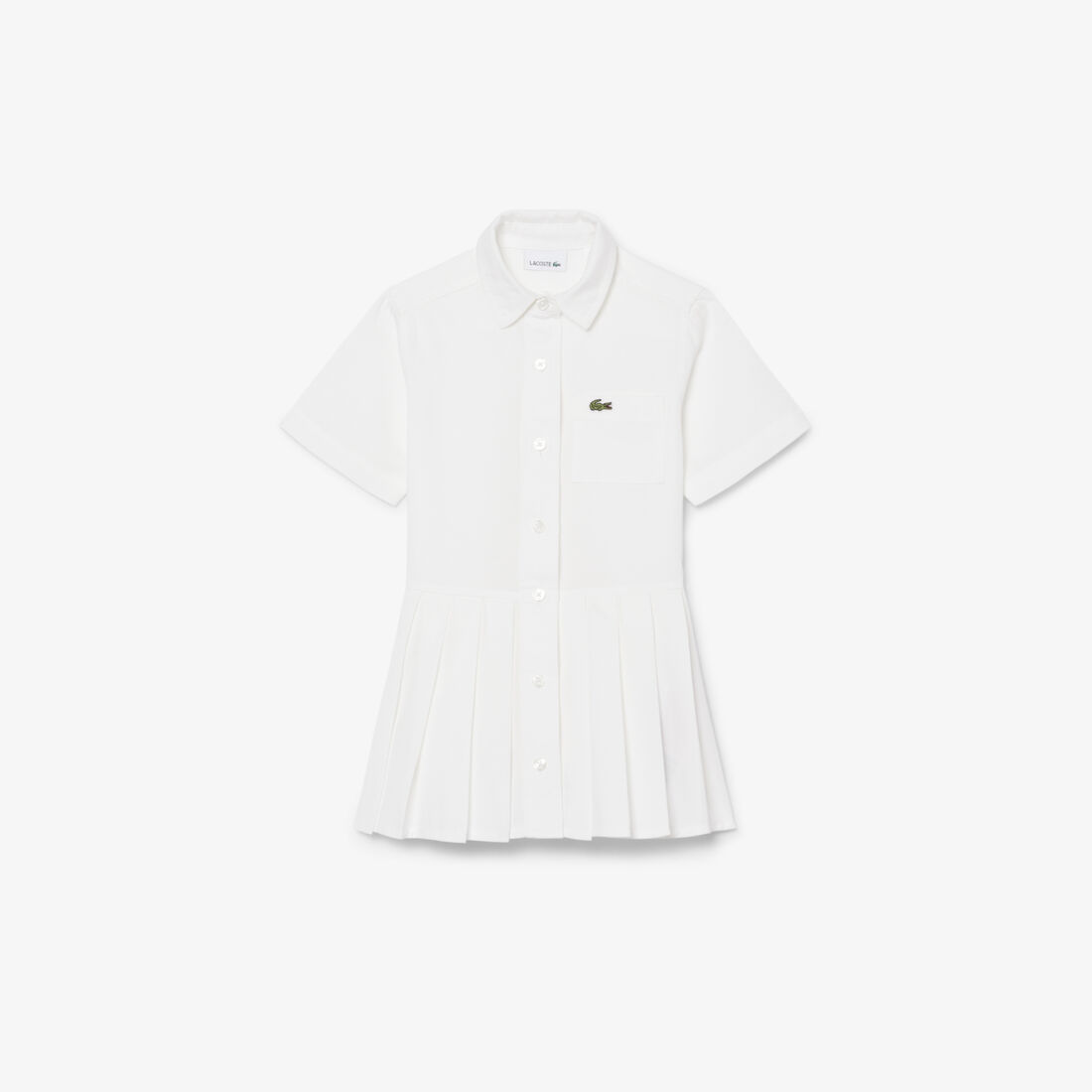 فستان قميص بتنورة من قماش البوبلين المطوي فستان قميص بتنورة من قماش البوبلين المطوي