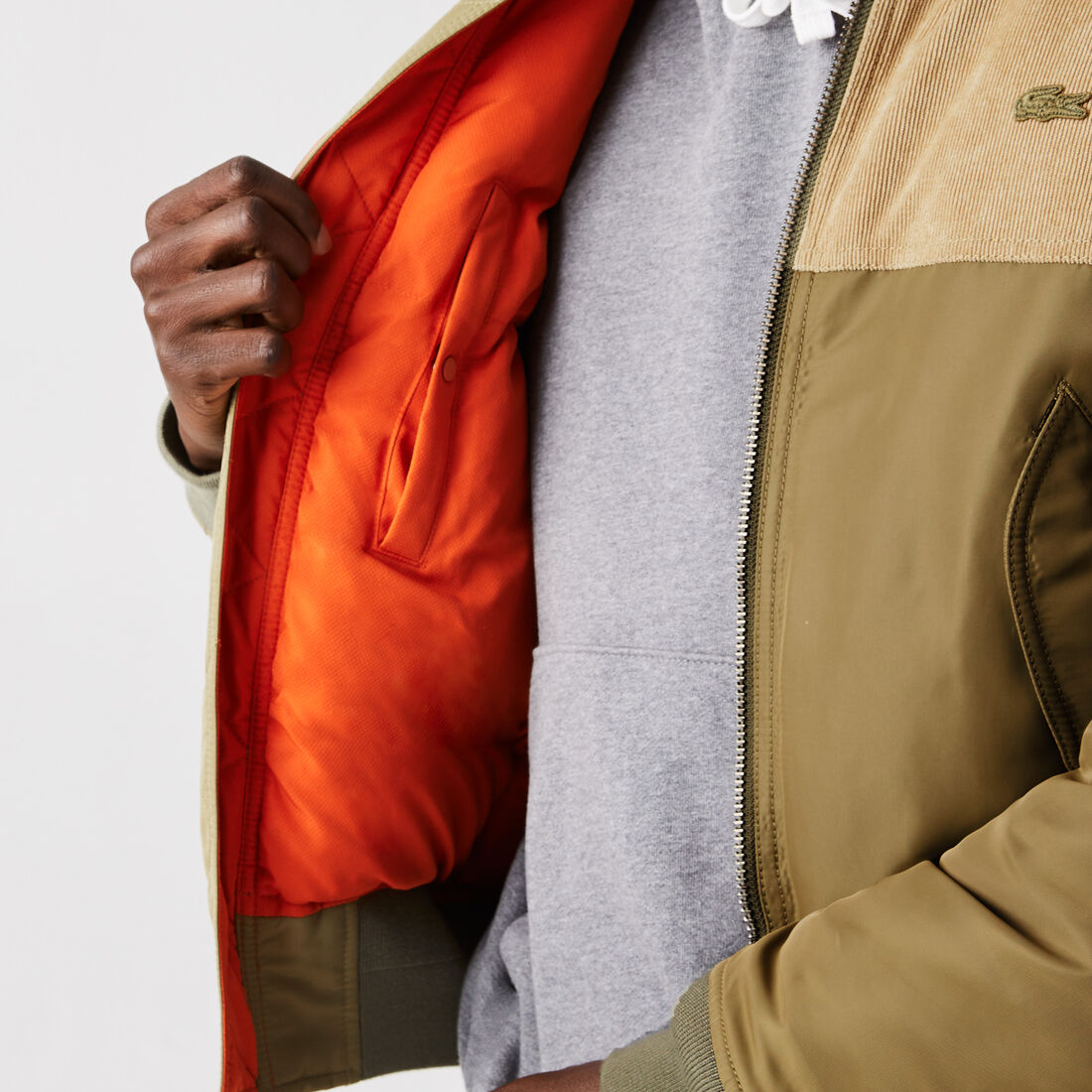 Men’s Bimaterial Quilted Zip Bomber Jacket Men’s Bimaterial Quilted Zip Bomber Jacket