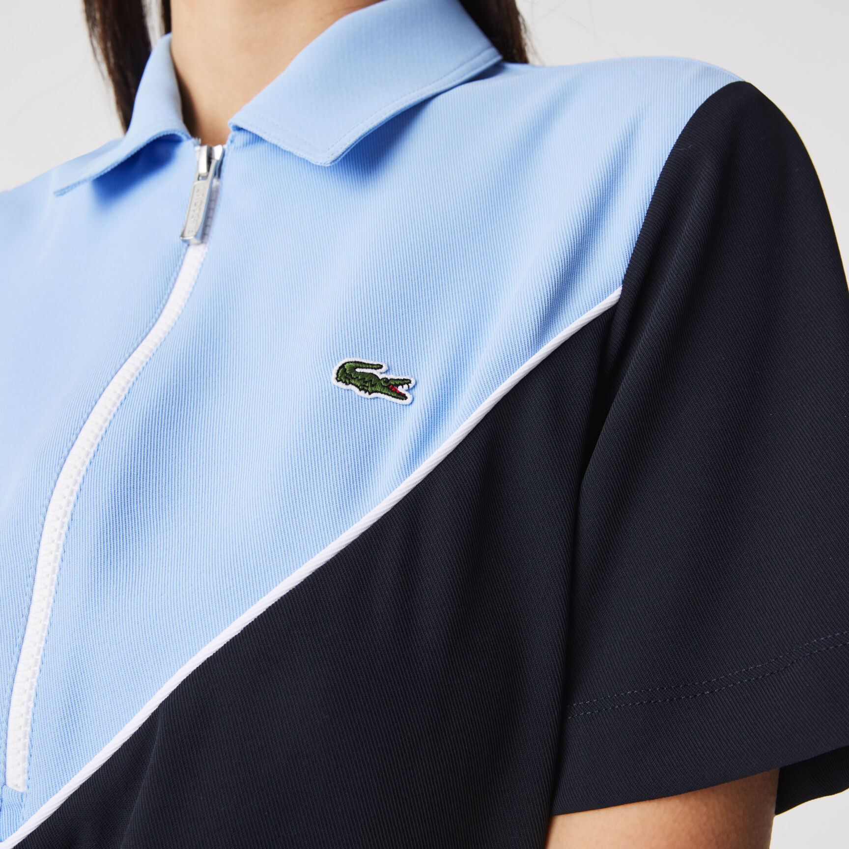 Women’s Flowy Zip Collar Colorblock Polo Dress Women’s Flowy Zip Collar Colorblock Polo Dress