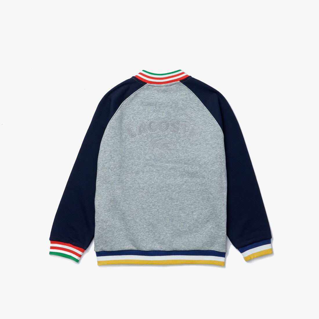 سترة تيدي صوف للأولاد بتفاصيل مقلمة ثنائية اللون سترة تيدي صوف للأولاد بتفاصيل مقلمة ثنائية اللون