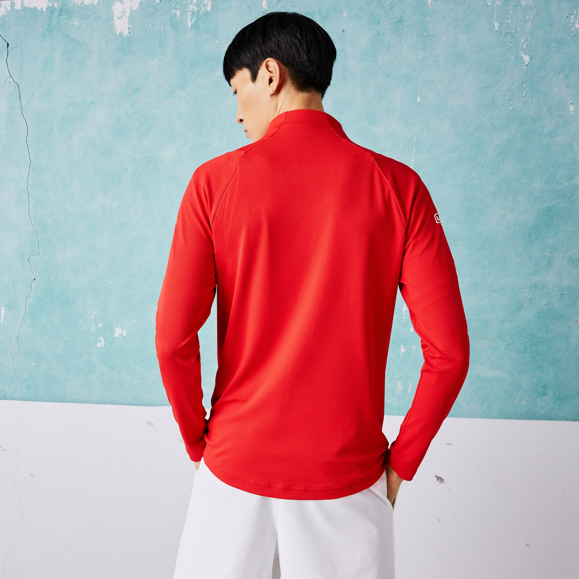 Men's Lacoste SPORT x Novak Djokovic Technical Zip Jacket, Red
